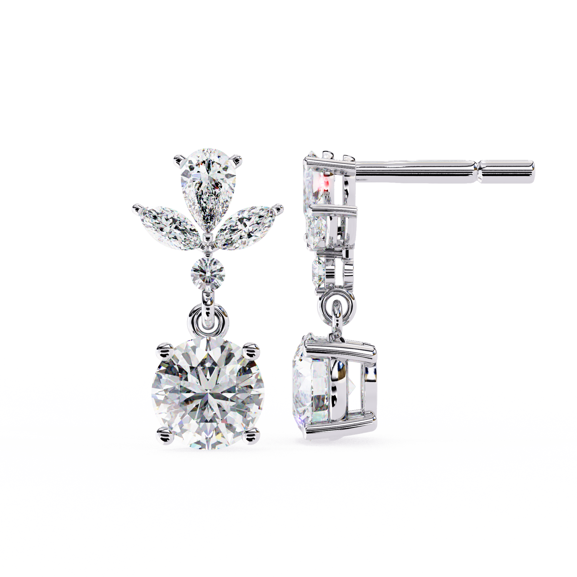The Multi-Shape Signature — 1.16 Carat Lab Grown Diamond Dangle Earrings