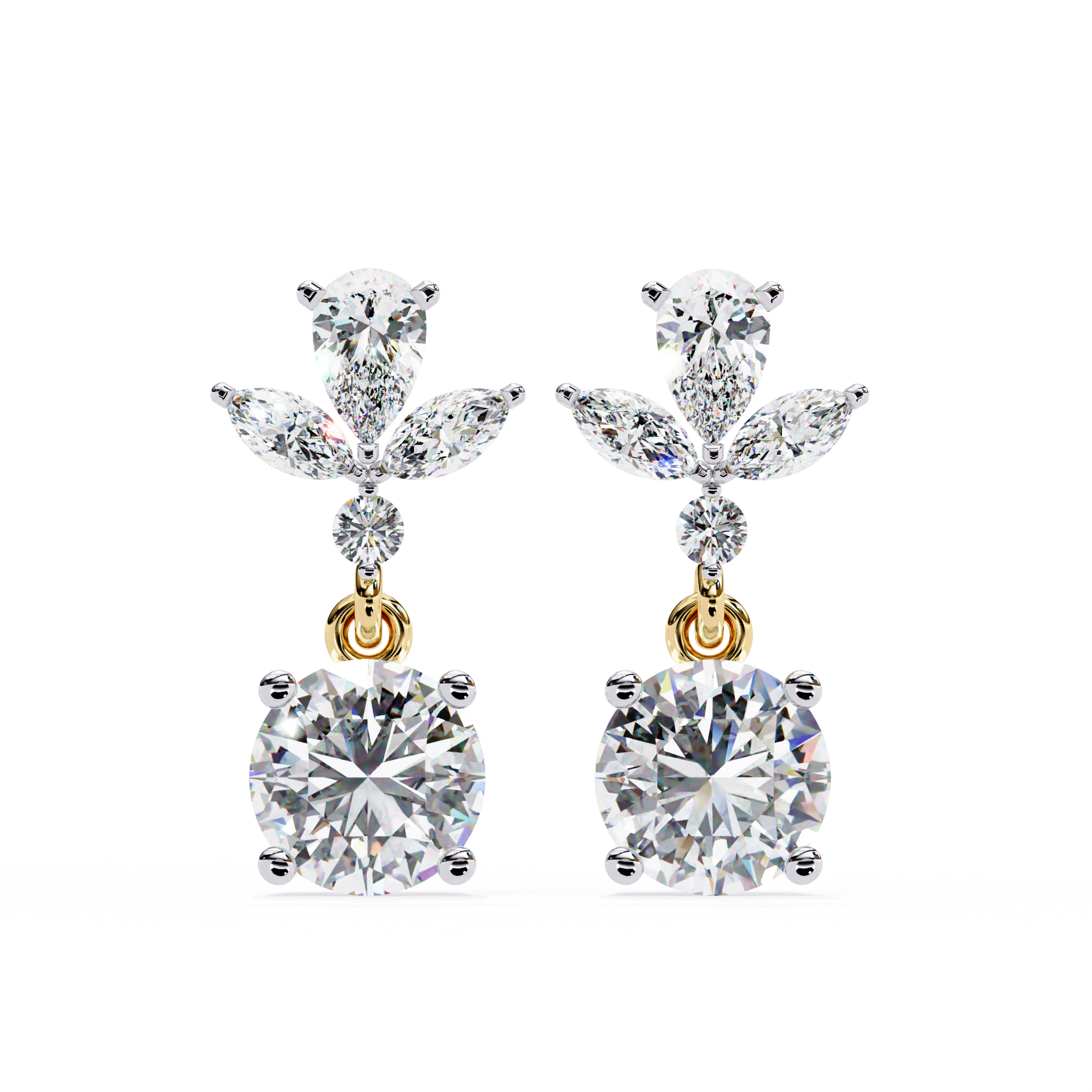 The Multi-Shape Signature — 1.16 Carat Lab Grown Diamond Dangle Earrings