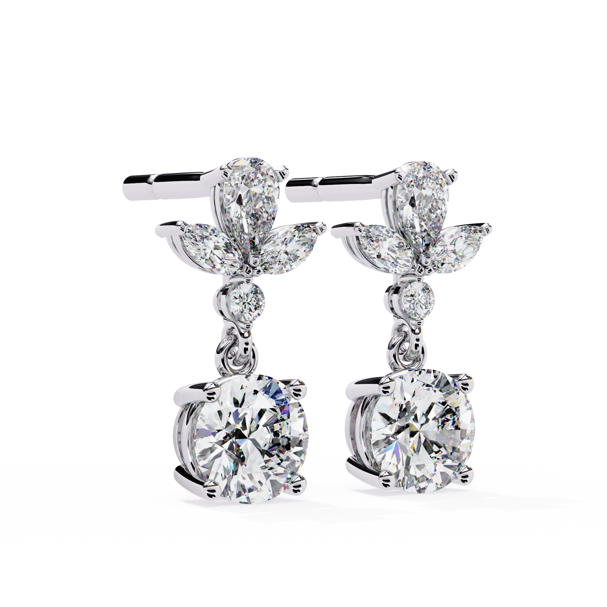 The Multi-Shape Signature — 1.16 Carat Lab Grown Diamond Dangle Earrings