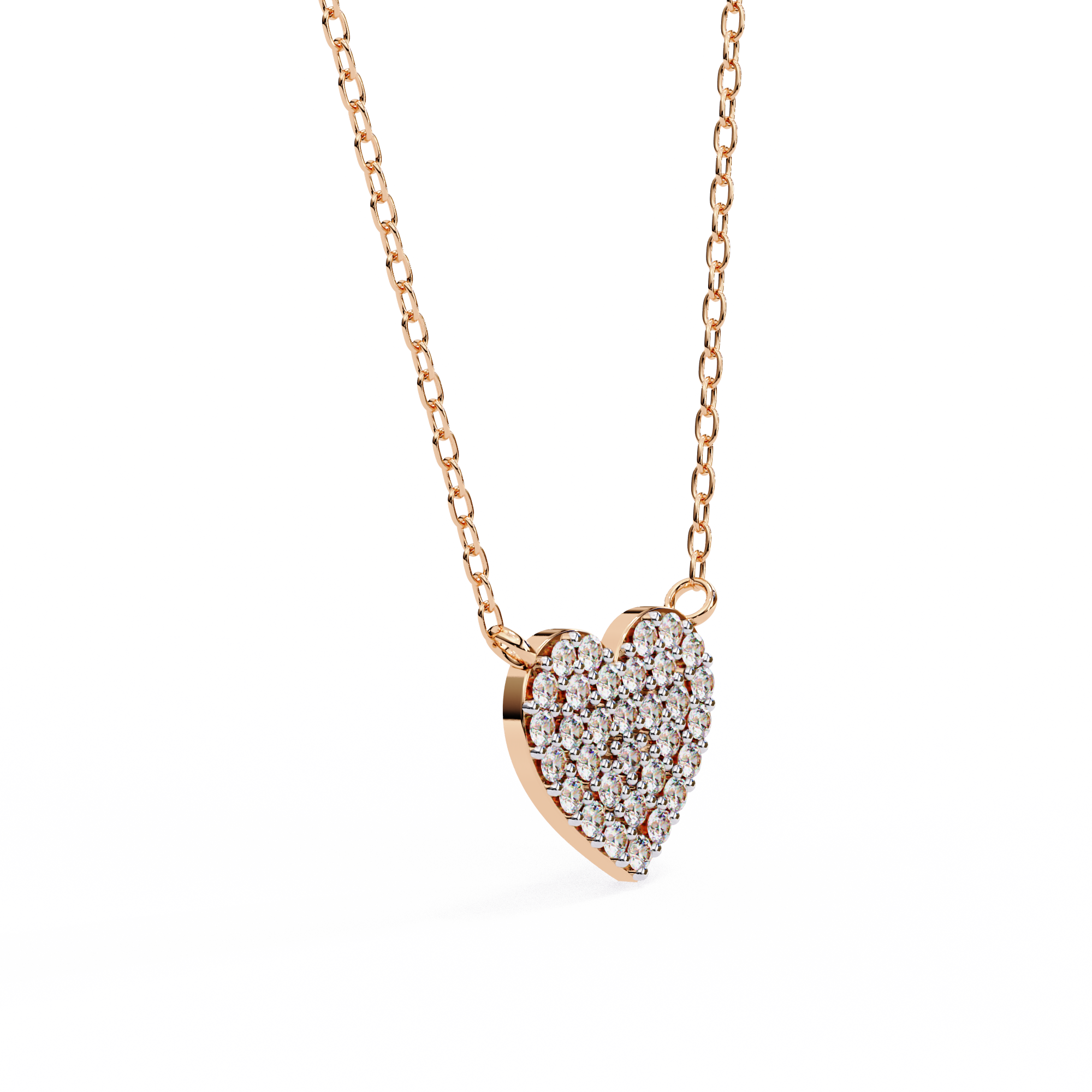 Elegant 0.21ct EF/VS Round Shape Lab-Grown Diamond Heart Pendant Necklace