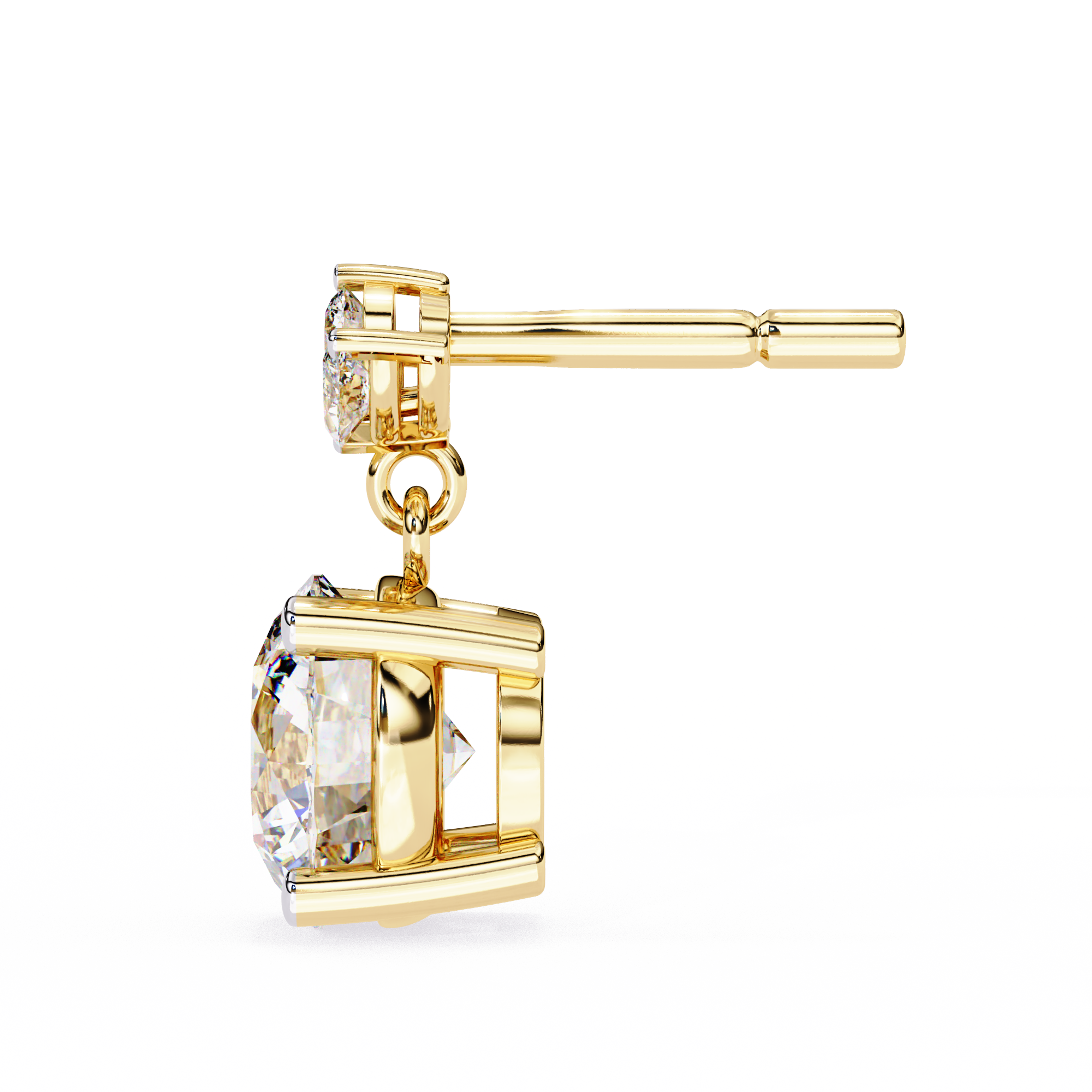Eternal Cascade: 2.02 Carat Round & Marquise Lab Grown Diamond Dangle Earrings