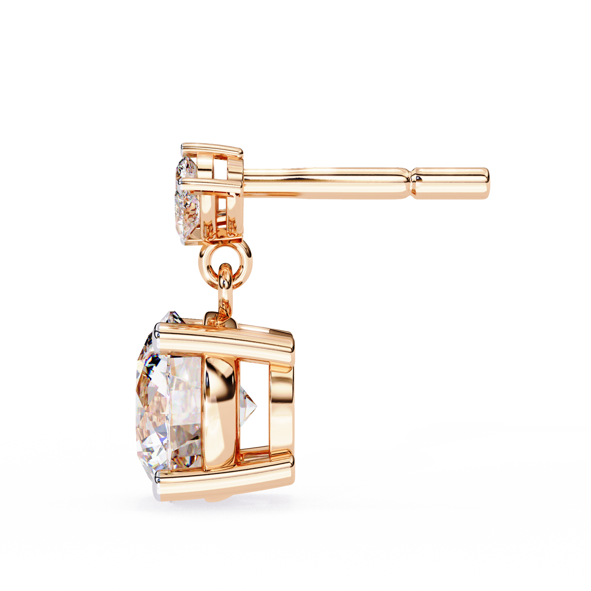 Eternal Cascade: 2.02 Carat Round & Marquise Lab Grown Diamond Dangle Earrings