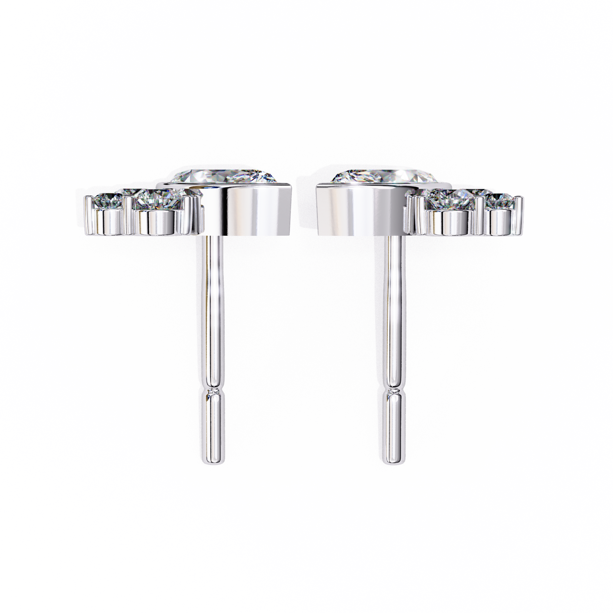 Pure Radiance 0.47 Carat Round and Marquise EF/VS Lab Grown Diamond Stud Earrings