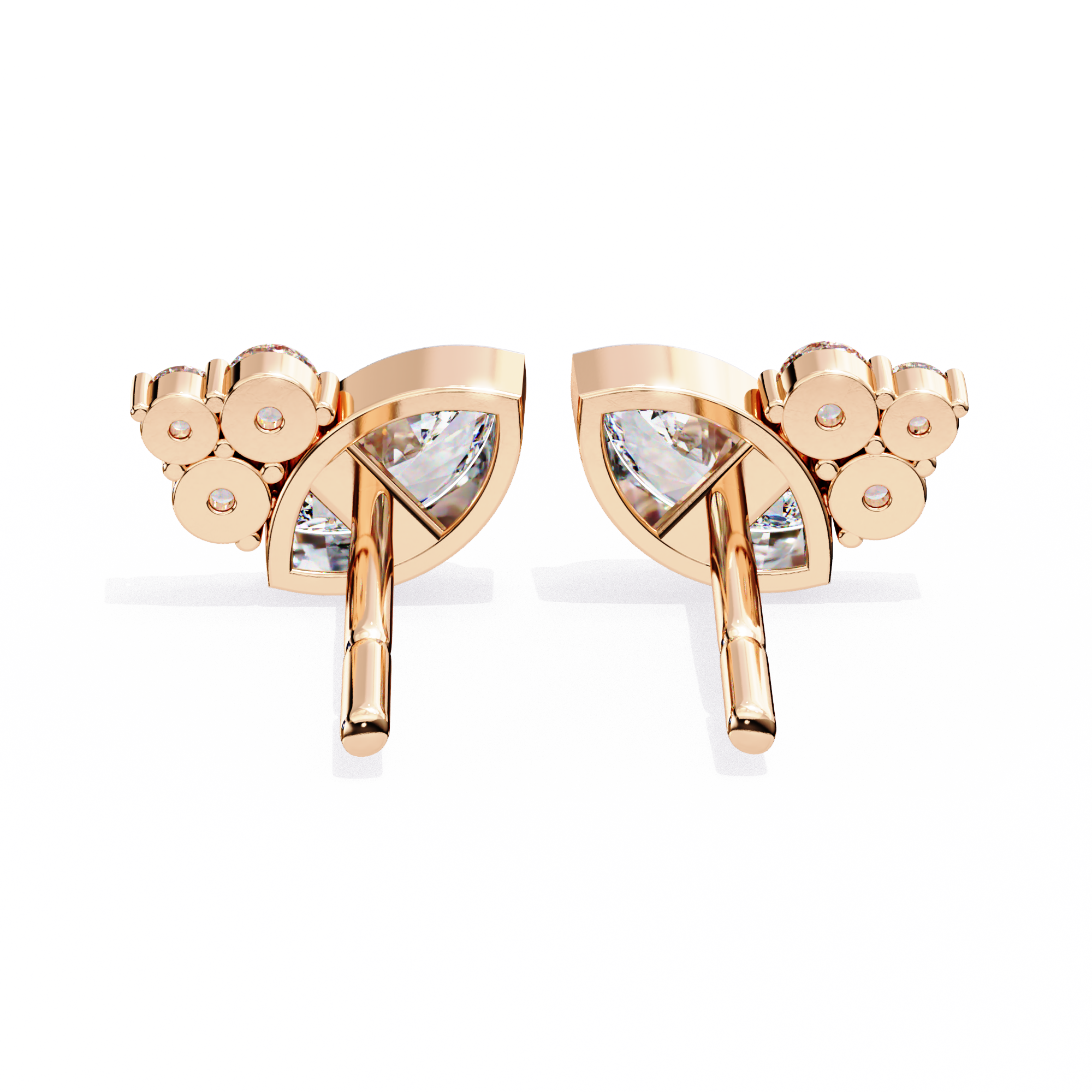 Pure Radiance 0.47 Carat Round and Marquise EF/VS Lab Grown Diamond Stud Earrings