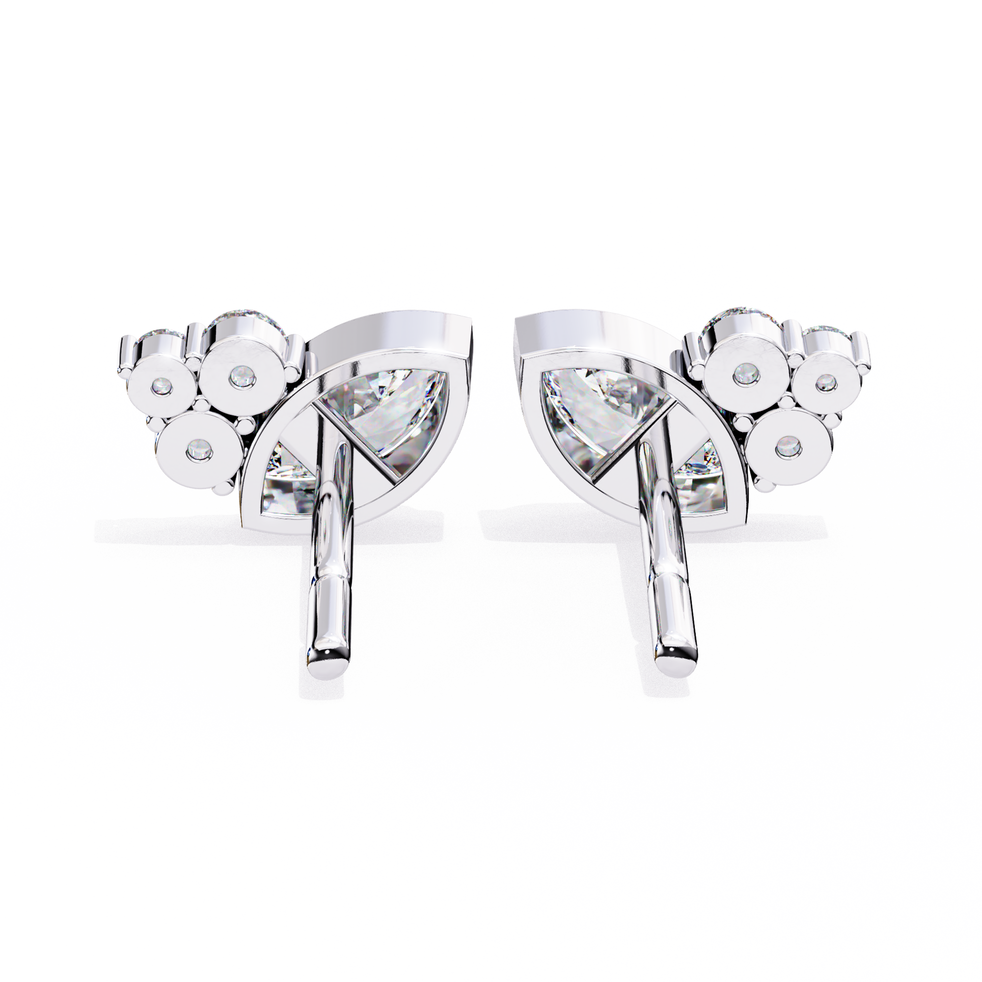 Pure Radiance 0.47 Carat Round and Marquise EF/VS Lab Grown Diamond Stud Earrings