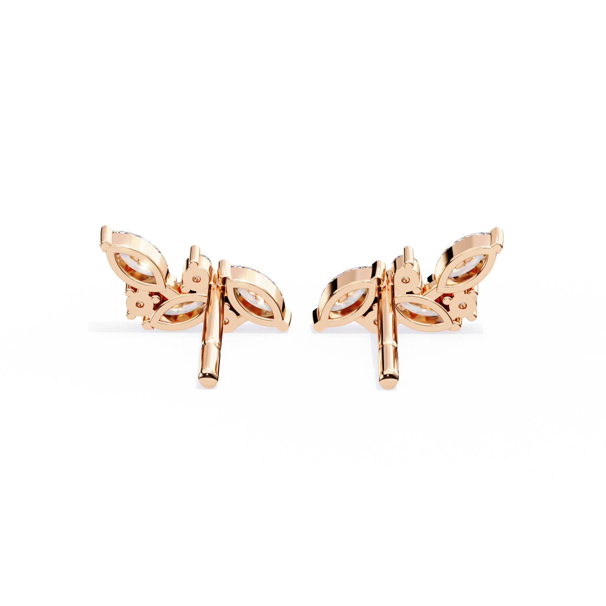 Eternal Duo Glow: 0.35 Carat Marquise & Round Lab Grown Diamond Stud Earrings