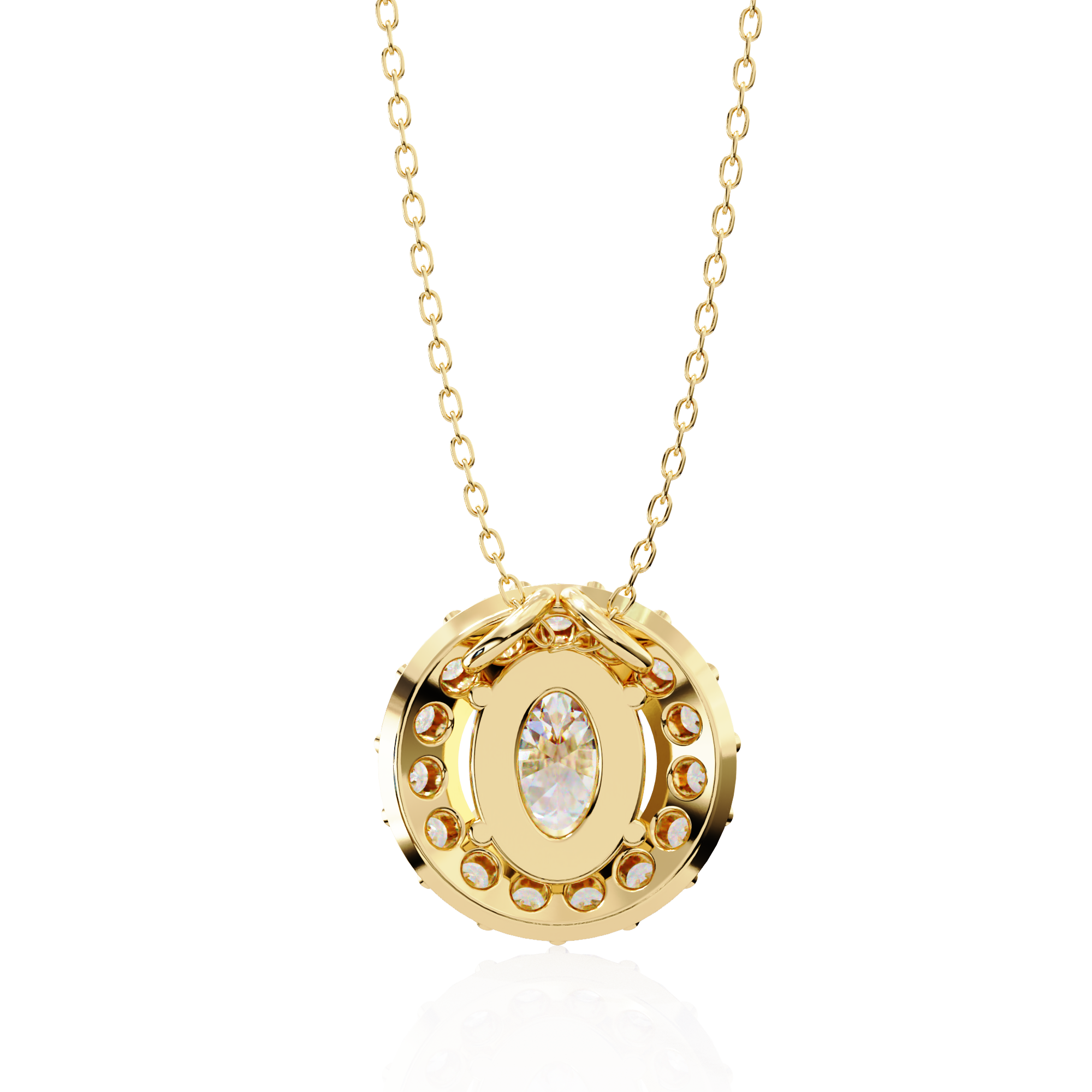 0.97 Carat Lab-Grown Diamond Pendant Necklace – Oval & Round Shape EF/VS