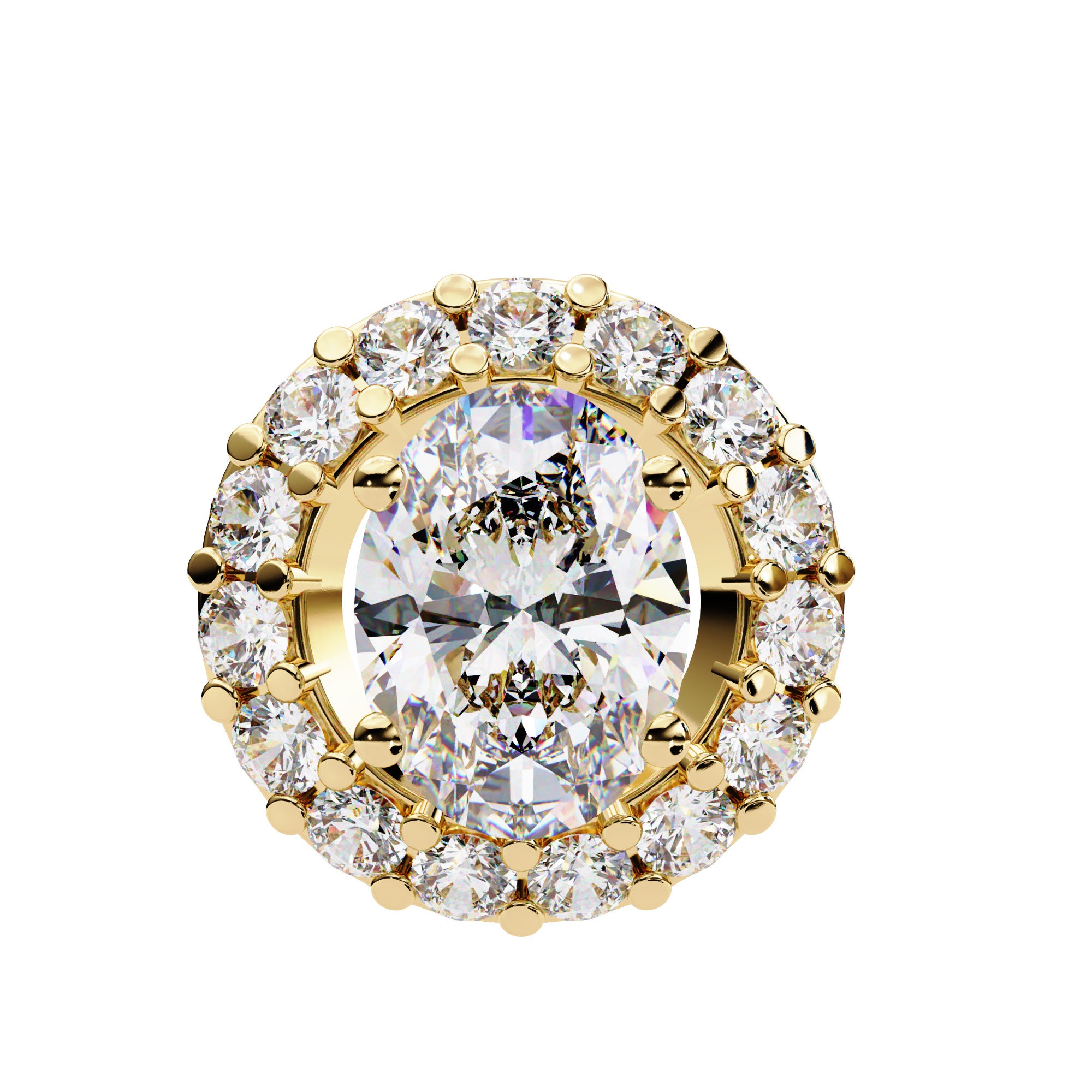 0.97 Carat Lab-Grown Diamond Pendant Necklace – Oval & Round Shape EF/VS
