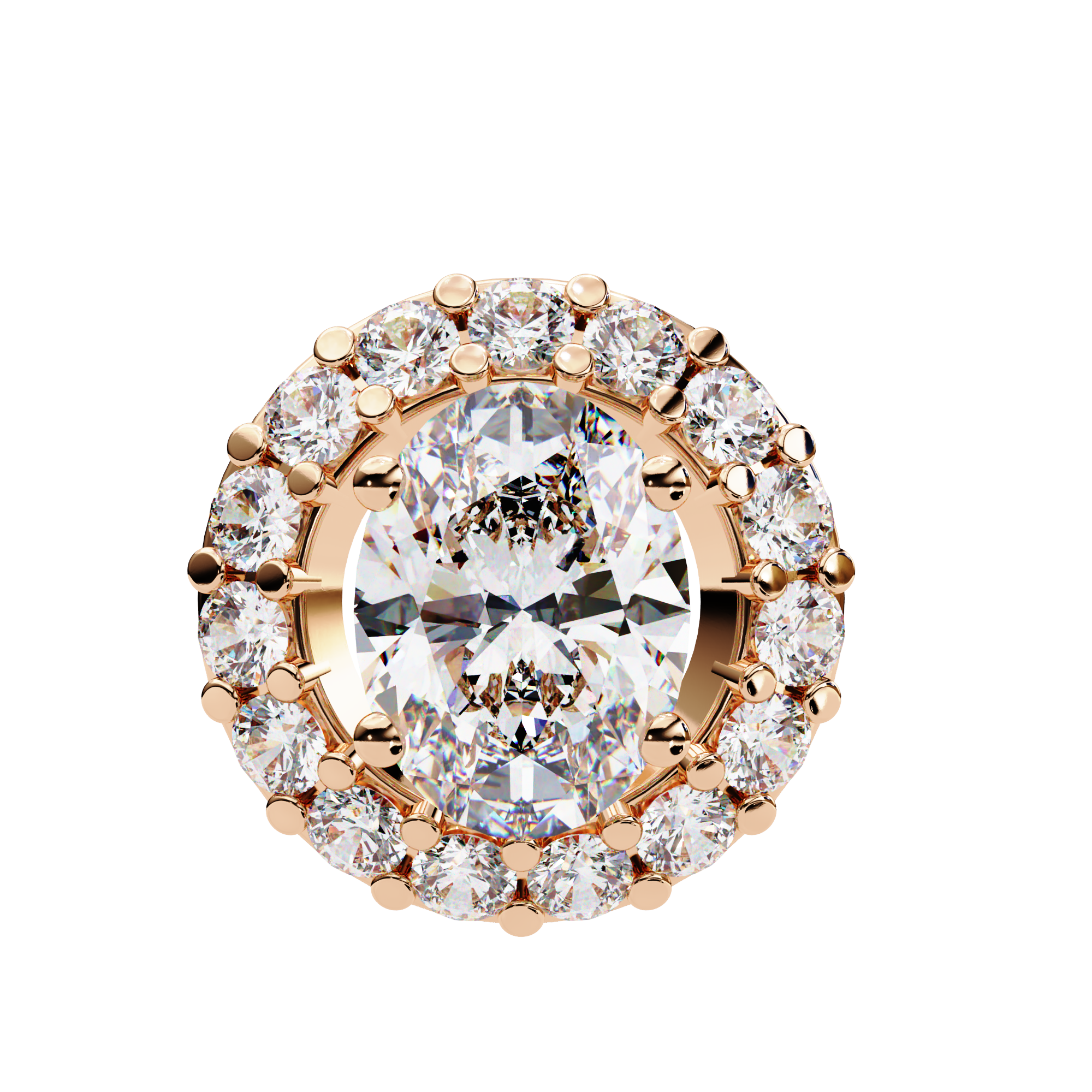 0.97 Carat Lab-Grown Diamond Pendant Necklace – Oval & Round Shape EF/VS