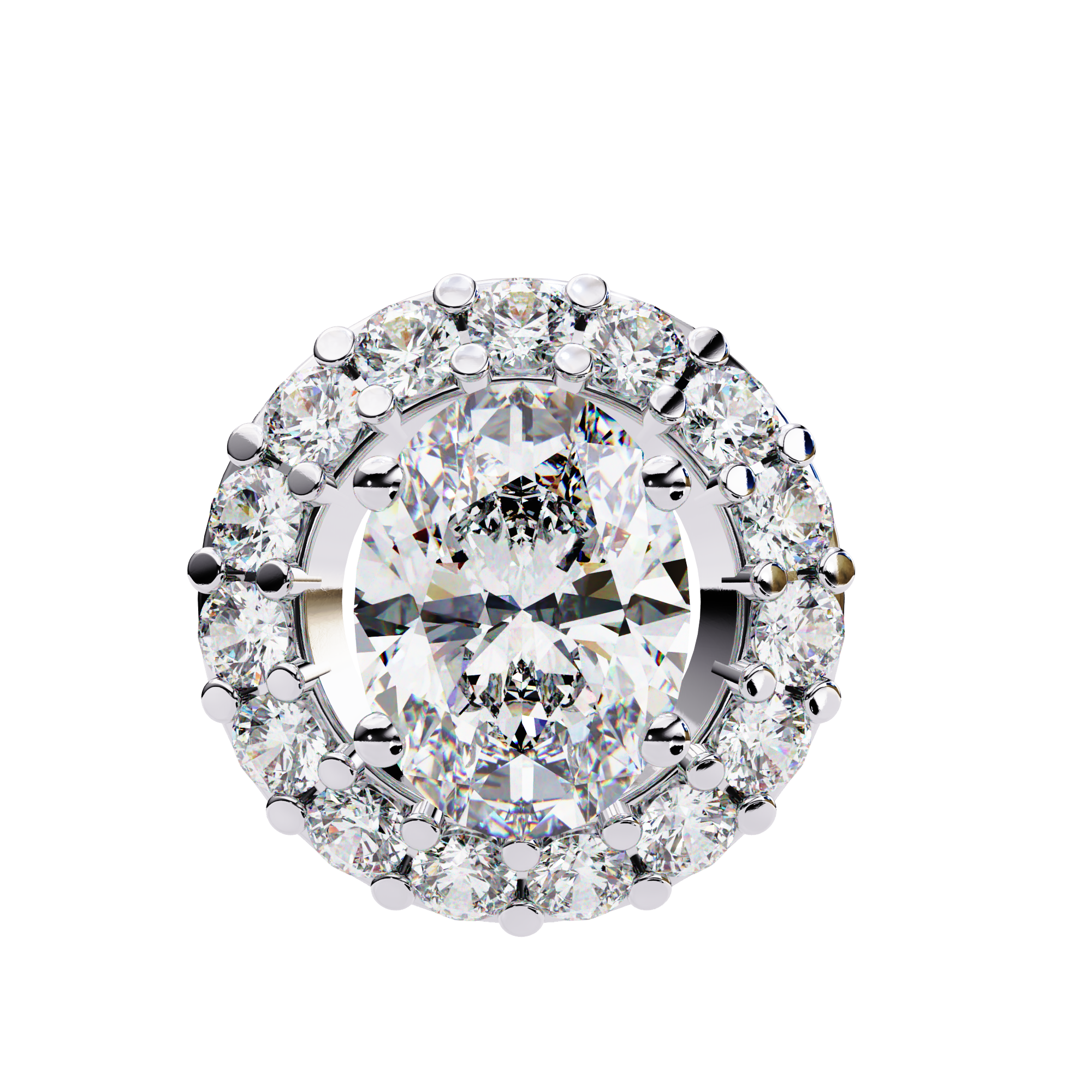 0.97 Carat Lab-Grown Diamond Pendant Necklace – Oval & Round Shape EF/VS