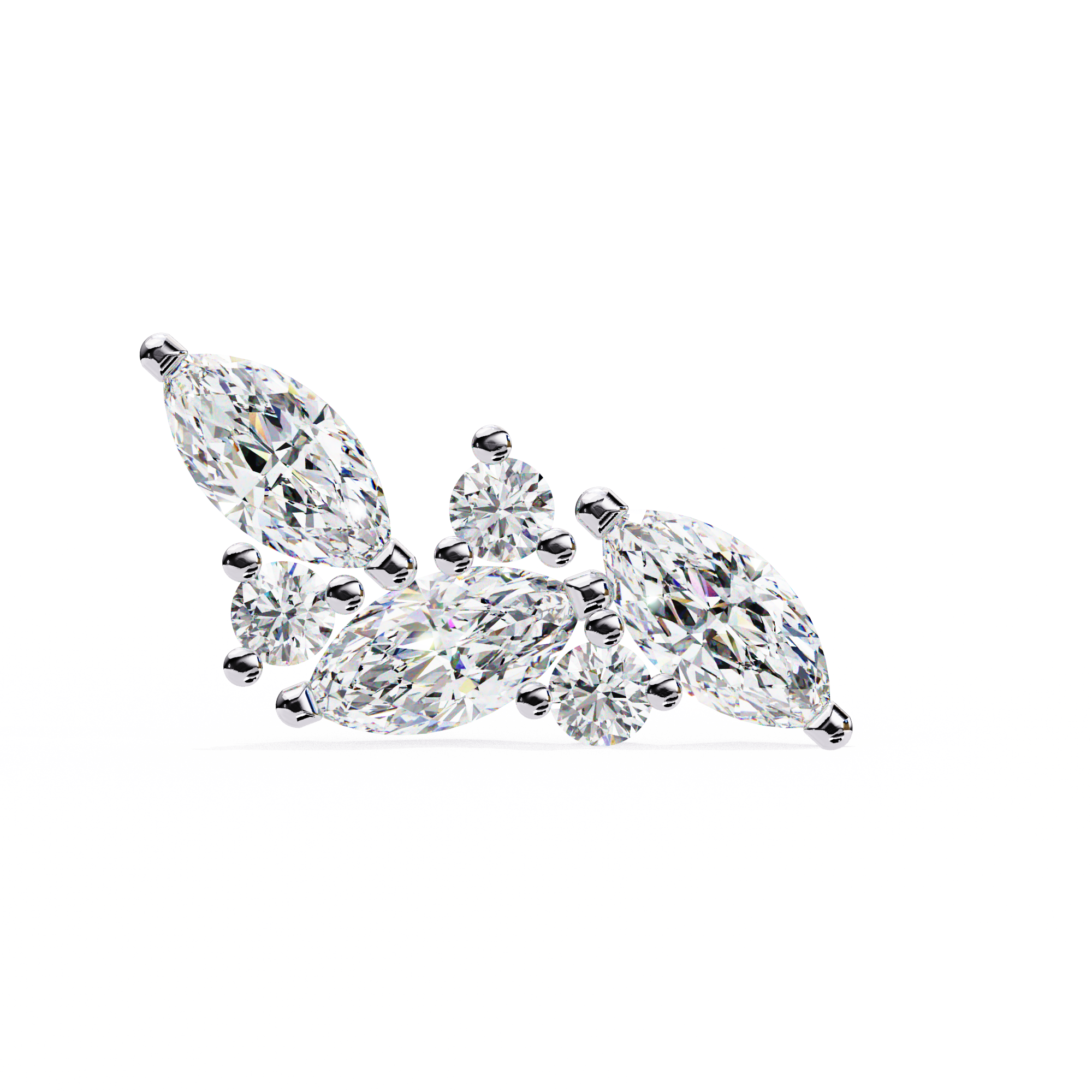 Eternal Duo Glow: 0.35 Carat Marquise & Round Lab Grown Diamond Stud Earrings