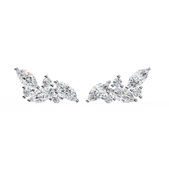 Solitairekart 0.35ct Dewdrop Cluster Natural Diamond Stud Earrings-HI Color, VS-SI Clarity