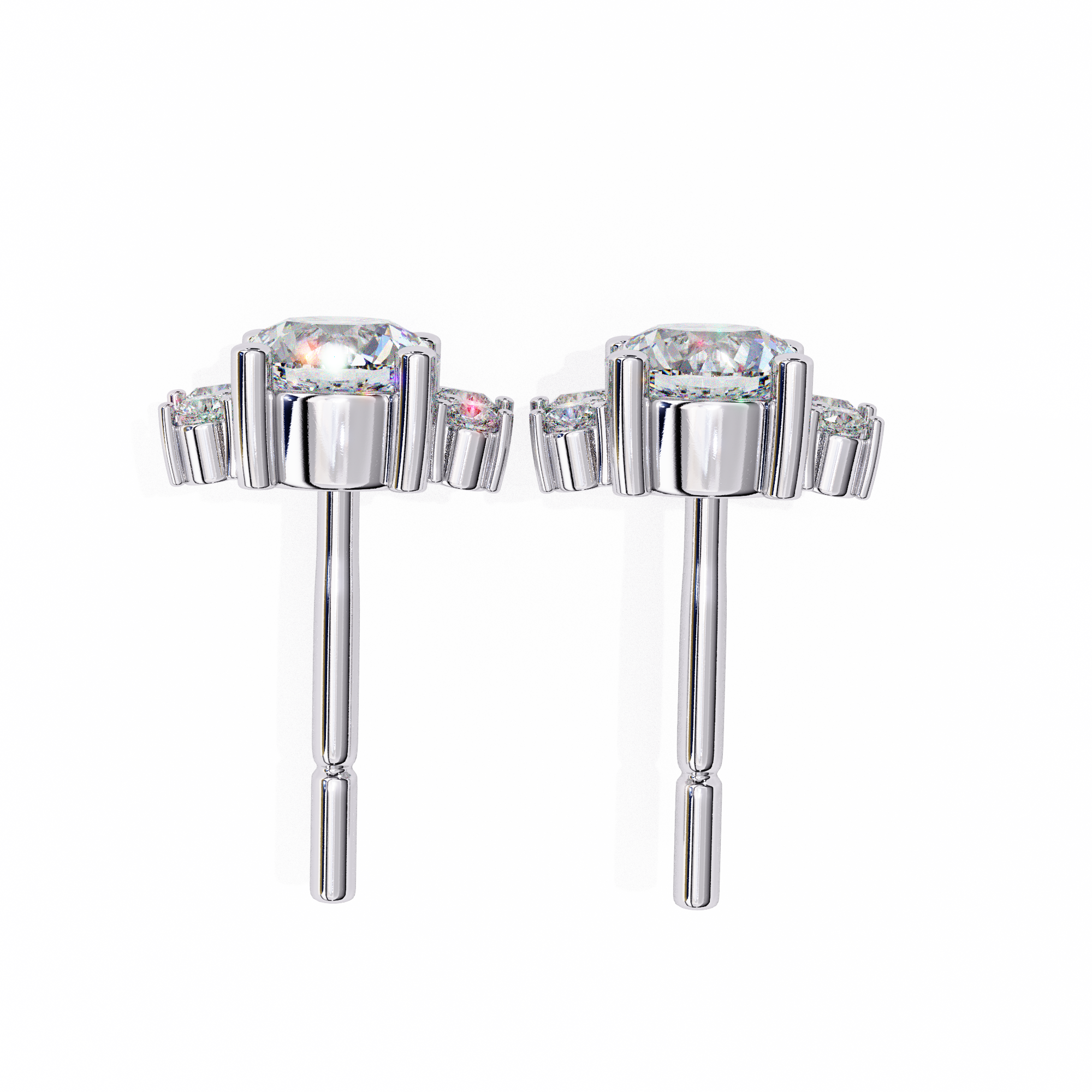0.68ct Starburst Diamond Stud Earrings – Solitairekart
