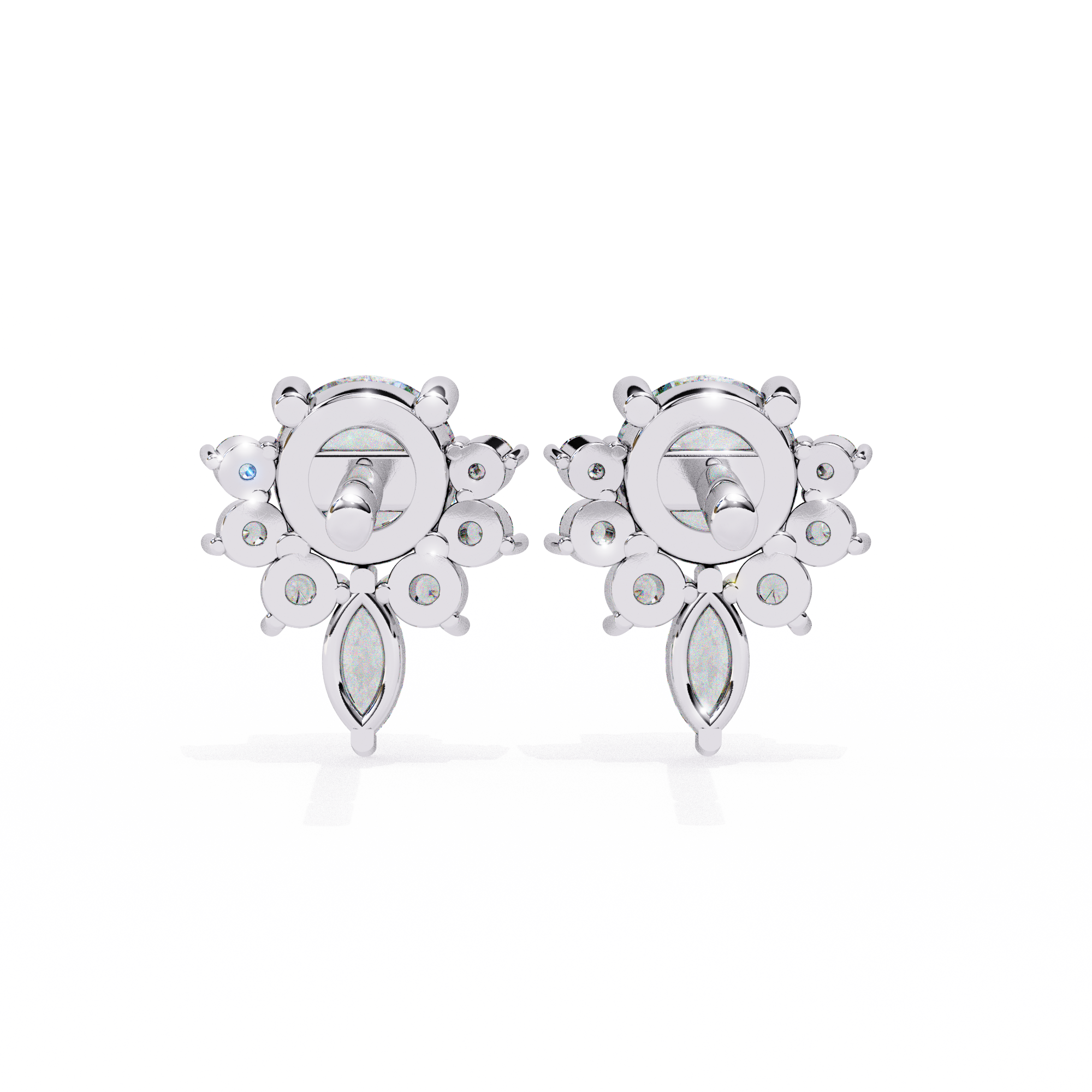 Solitairekart 0.68ct Starburst Natural Diamond Stud Earrings-HI Color, VS-SI Claritty