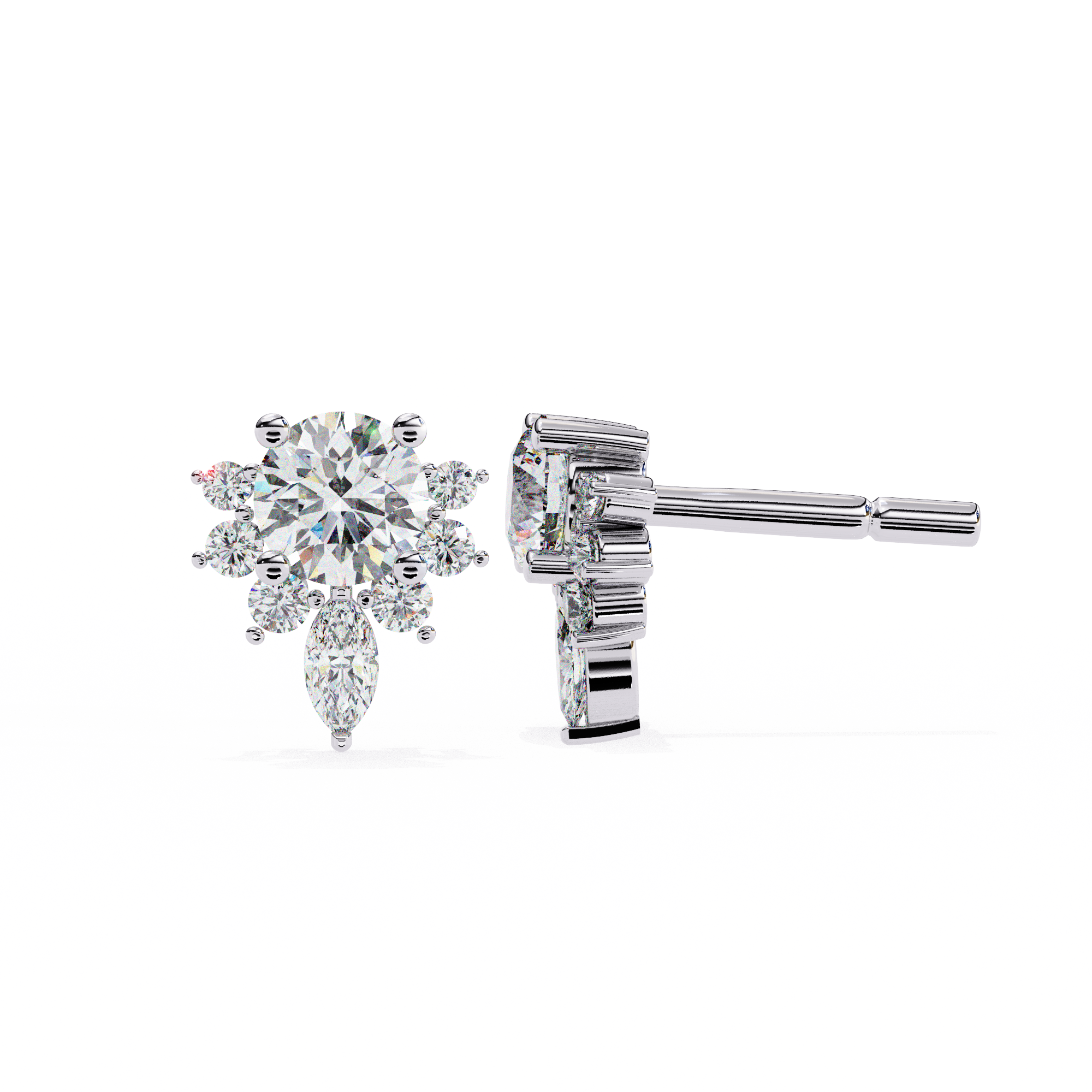 0.68ct Starburst Diamond Stud Earrings – Solitairekart