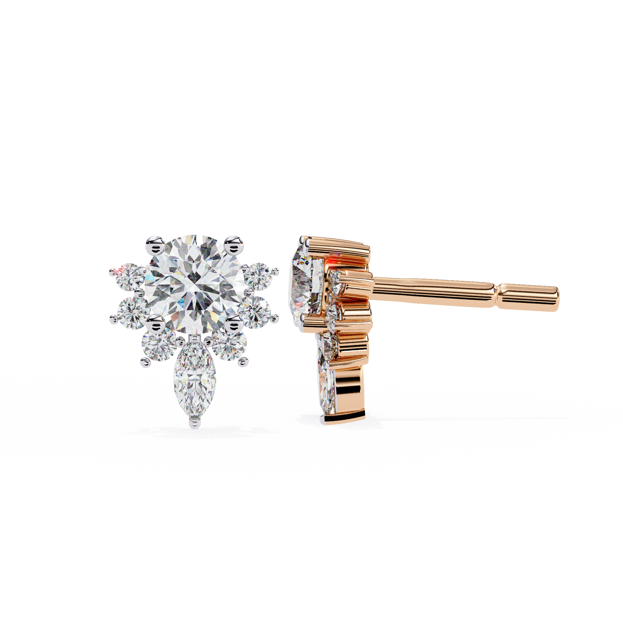 0.68ct Starburst Diamond Stud Earrings – Solitairekart