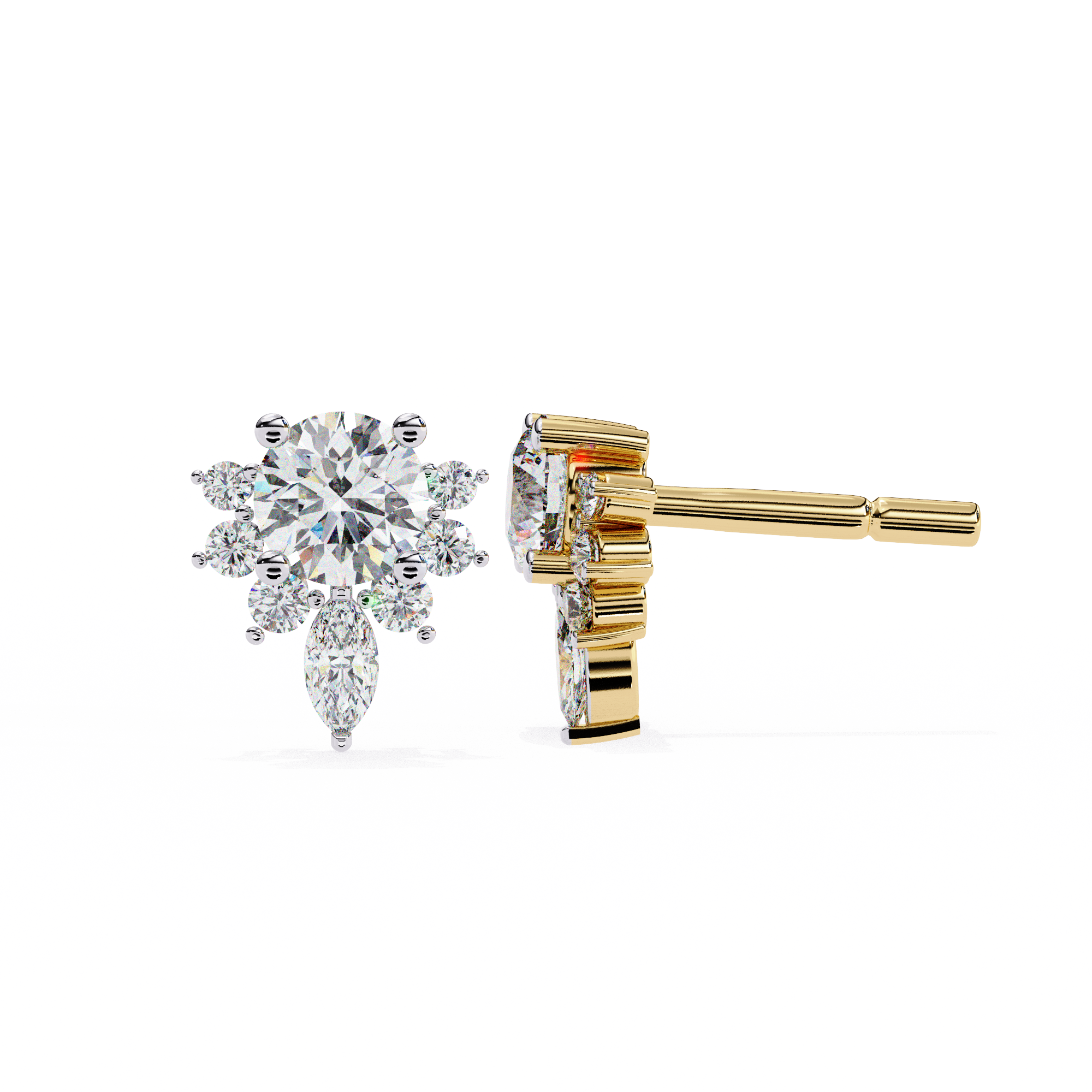 0.68ct Starburst Diamond Stud Earrings – Solitairekart