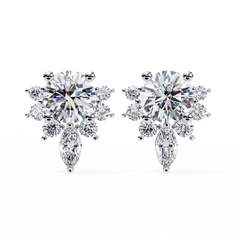 Solitairekart 0.68ct Starburst Natural Diamond Stud Earrings-HI Color, VS-SI Claritty