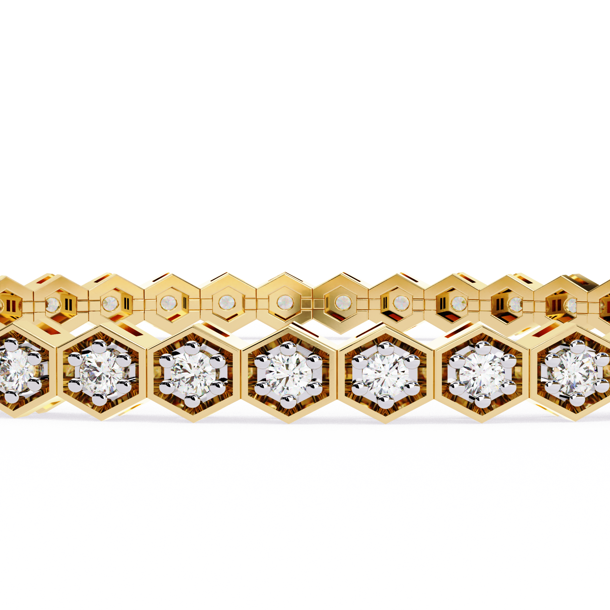 Solitairekart 1.09ct Round Cut Natural Diamond Tennis Bracelet-HI Color. VS-SI Clarity