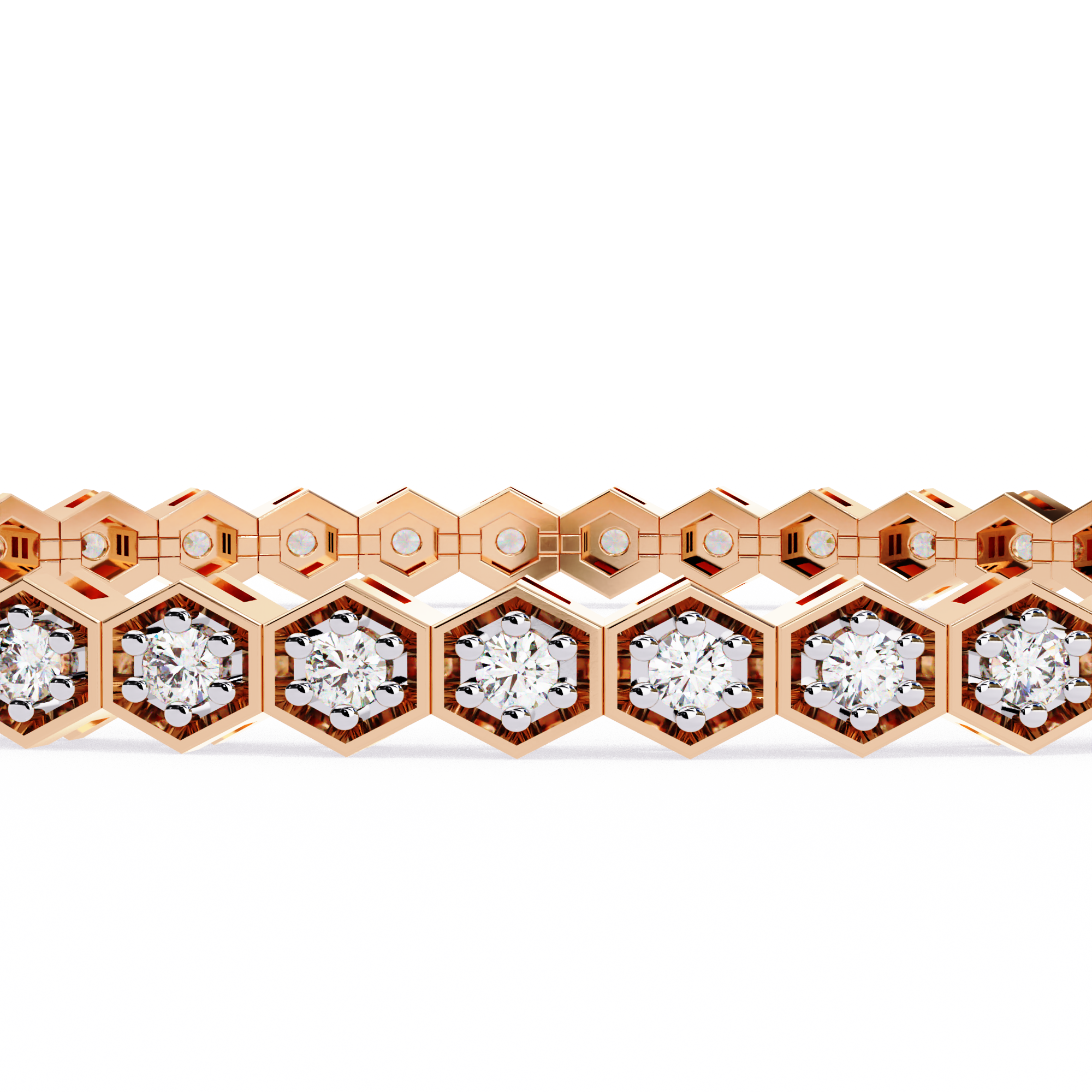 Solitairekart 1.09ct Round Cut Natural Diamond Tennis Bracelet-HI Color. VS-SI Clarity
