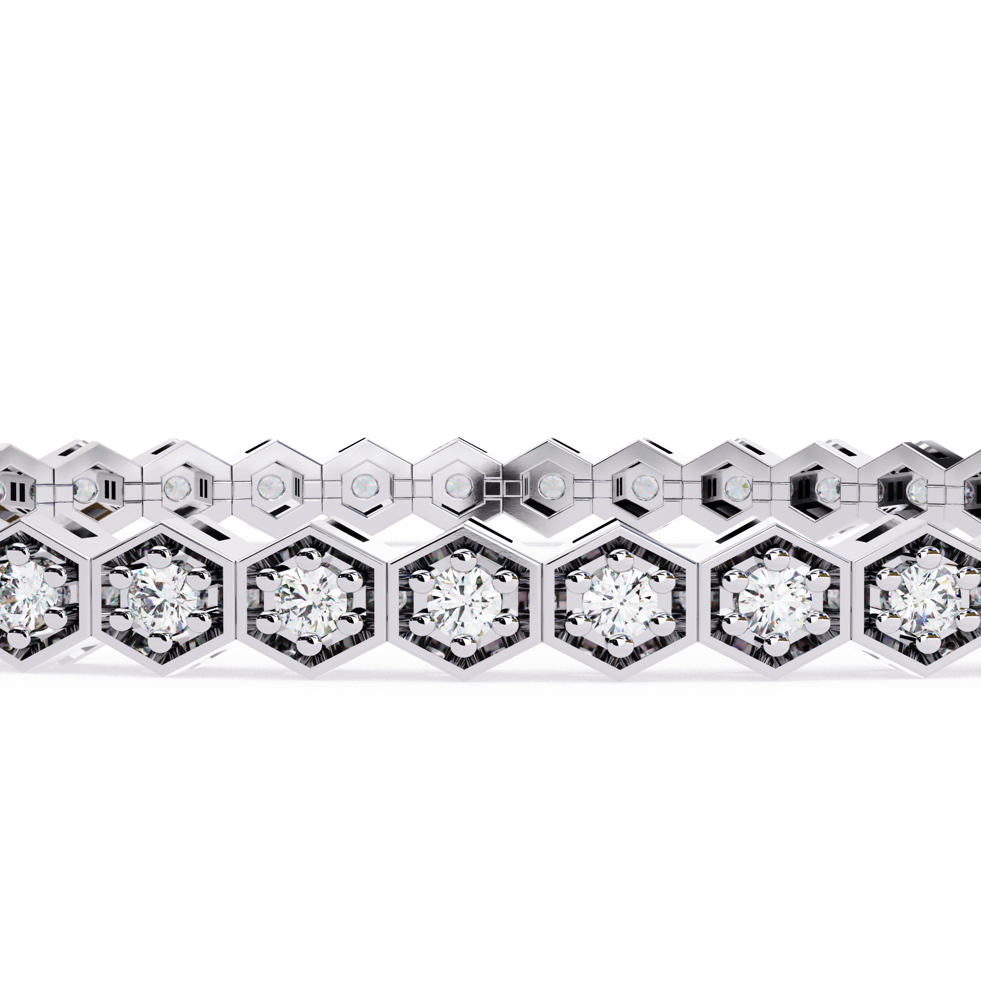 Solitairekart 1.09ct Round Cut Natural Diamond Tennis Bracelet-HI Color. VS-SI Clarity