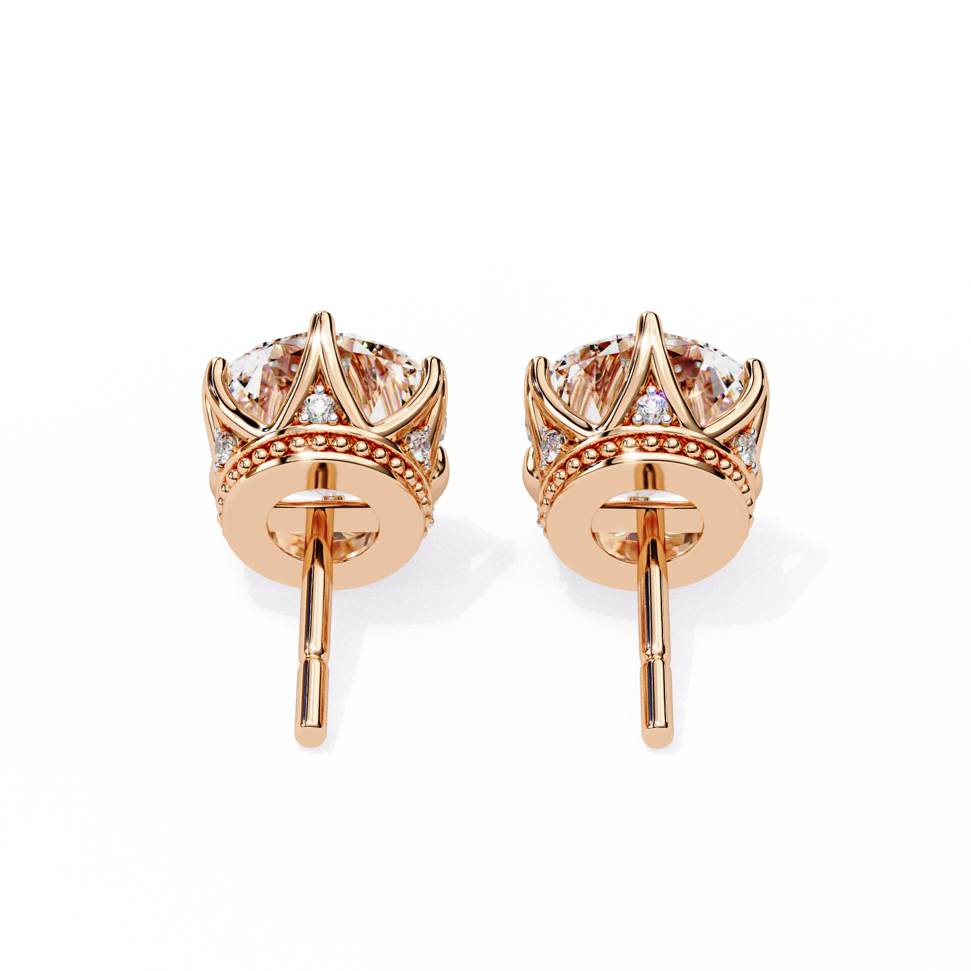 Timeless Sparkle 2.62ct Round Shape E/VS2 Lab-Grown Diamond Stud Earrings
