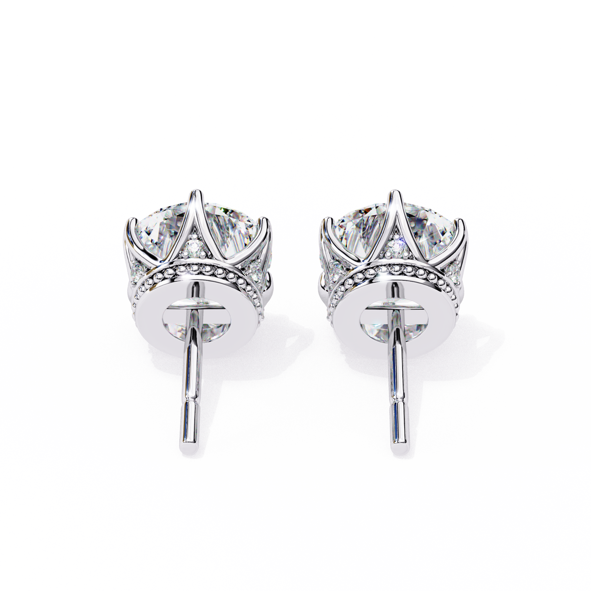 Timeless Sparkle 2.62ct Round Shape E/VS2 Lab-Grown Diamond Stud Earrings