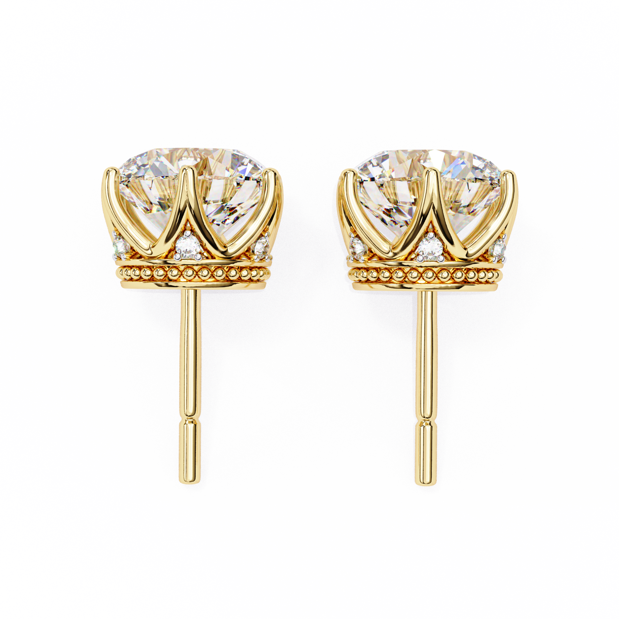 Timeless Sparkle 2.62ct Round Shape E/VS2 Lab-Grown Diamond Stud Earrings