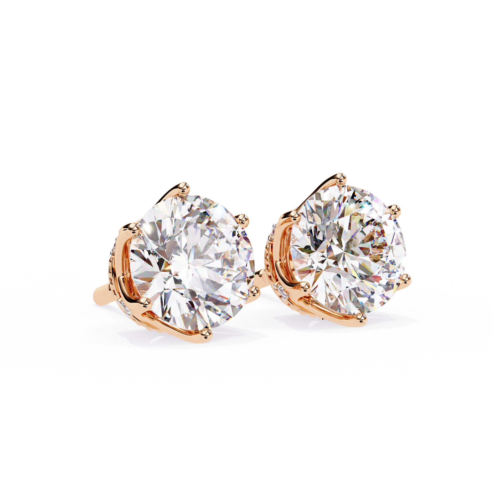 Timeless Sparkle 2.62ct Round Shape E/VS2 Lab-Grown Diamond Stud Earrings