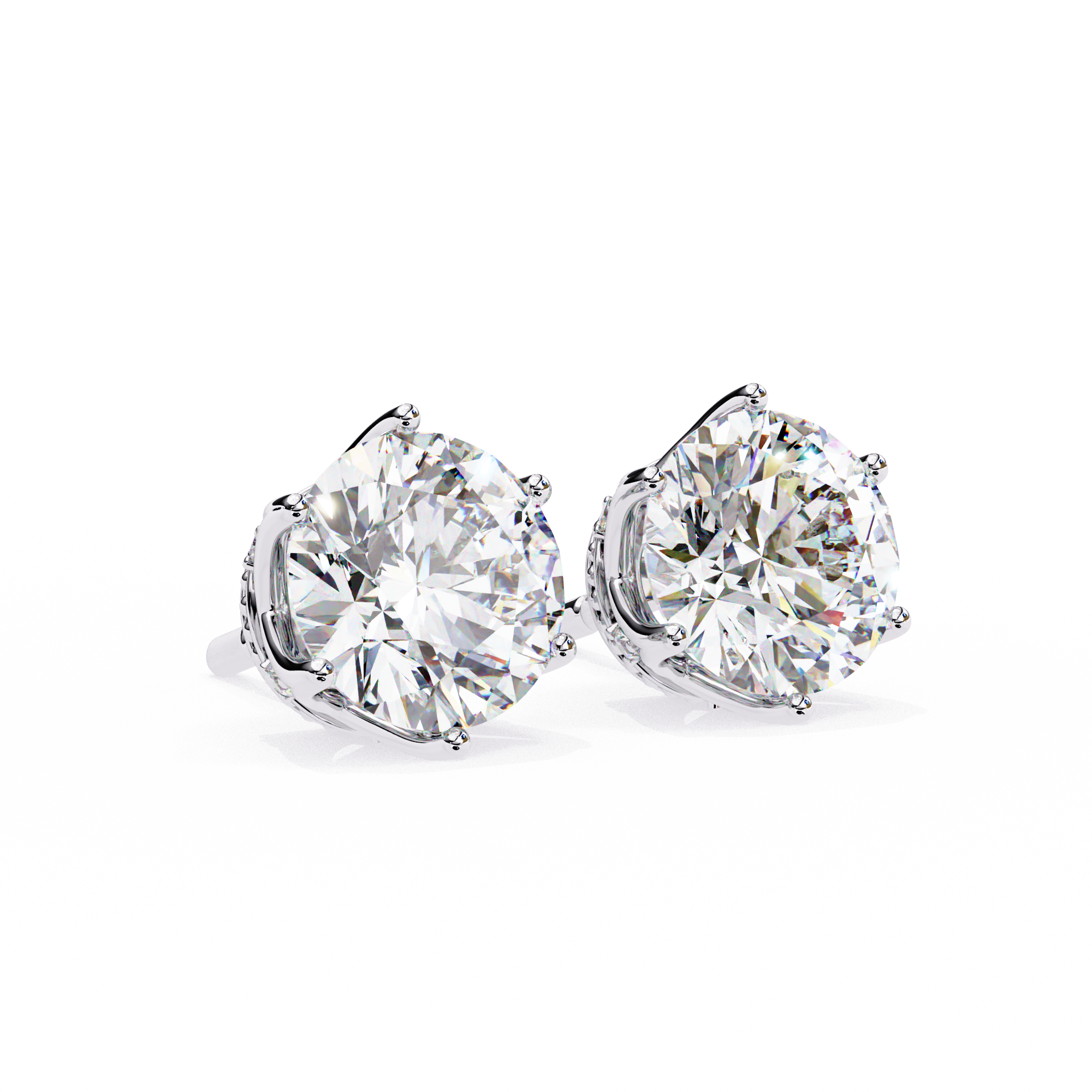 Timeless Sparkle 2.62ct Round Shape E/VS2 Lab-Grown Diamond Stud Earrings