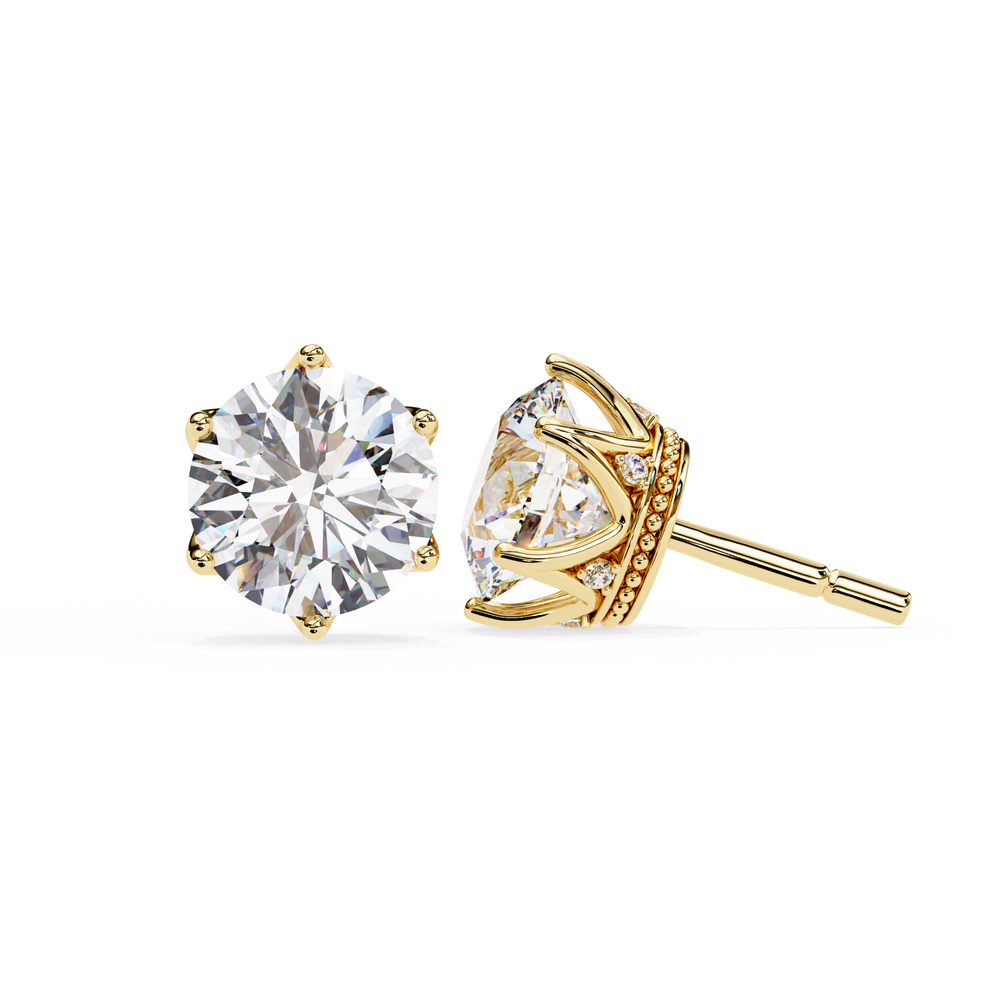 Timeless Sparkle 2.62ct Round Shape E/VS2 Lab-Grown Diamond Stud Earrings
