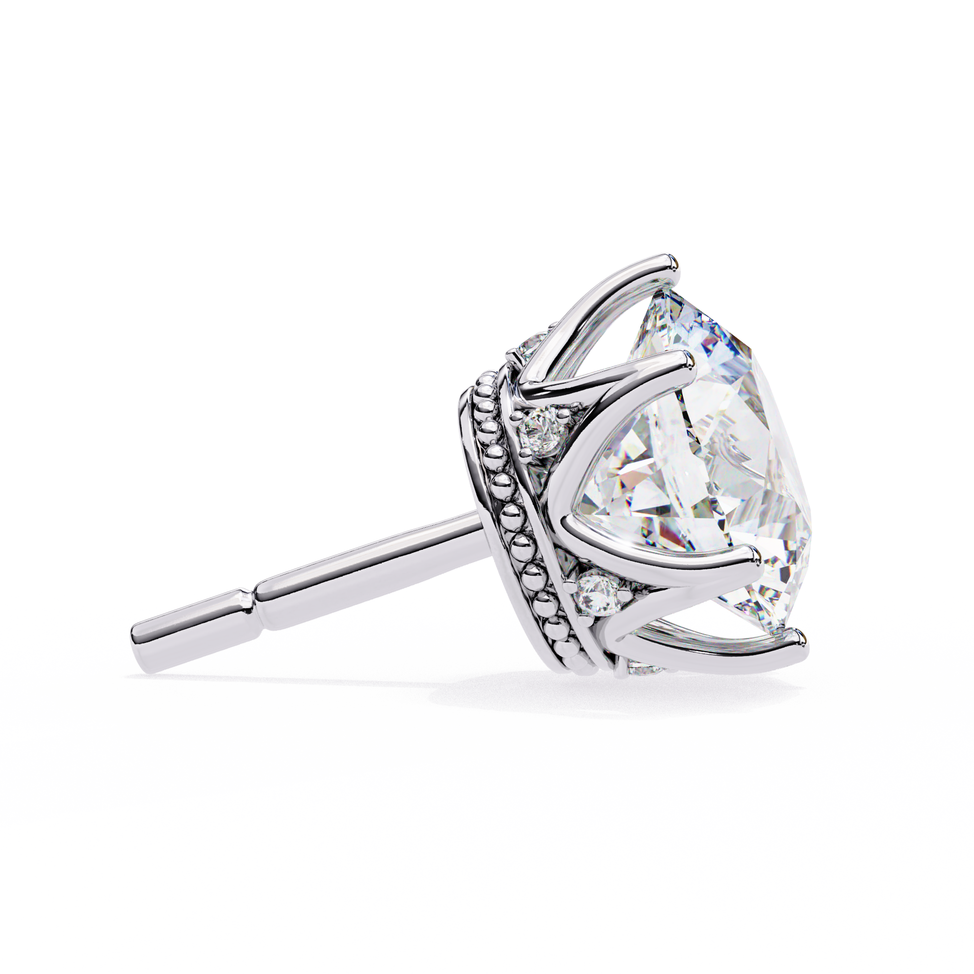 Timeless Sparkle 2.62ct Round Shape E/VS2 Lab-Grown Diamond Stud Earrings