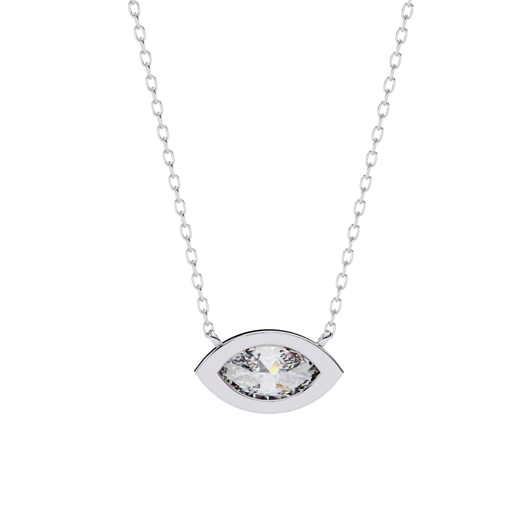 0.68 Carat Marquise Shape Lab-Grown Diamond Pendant Necklace – E Color VS1 Clarity