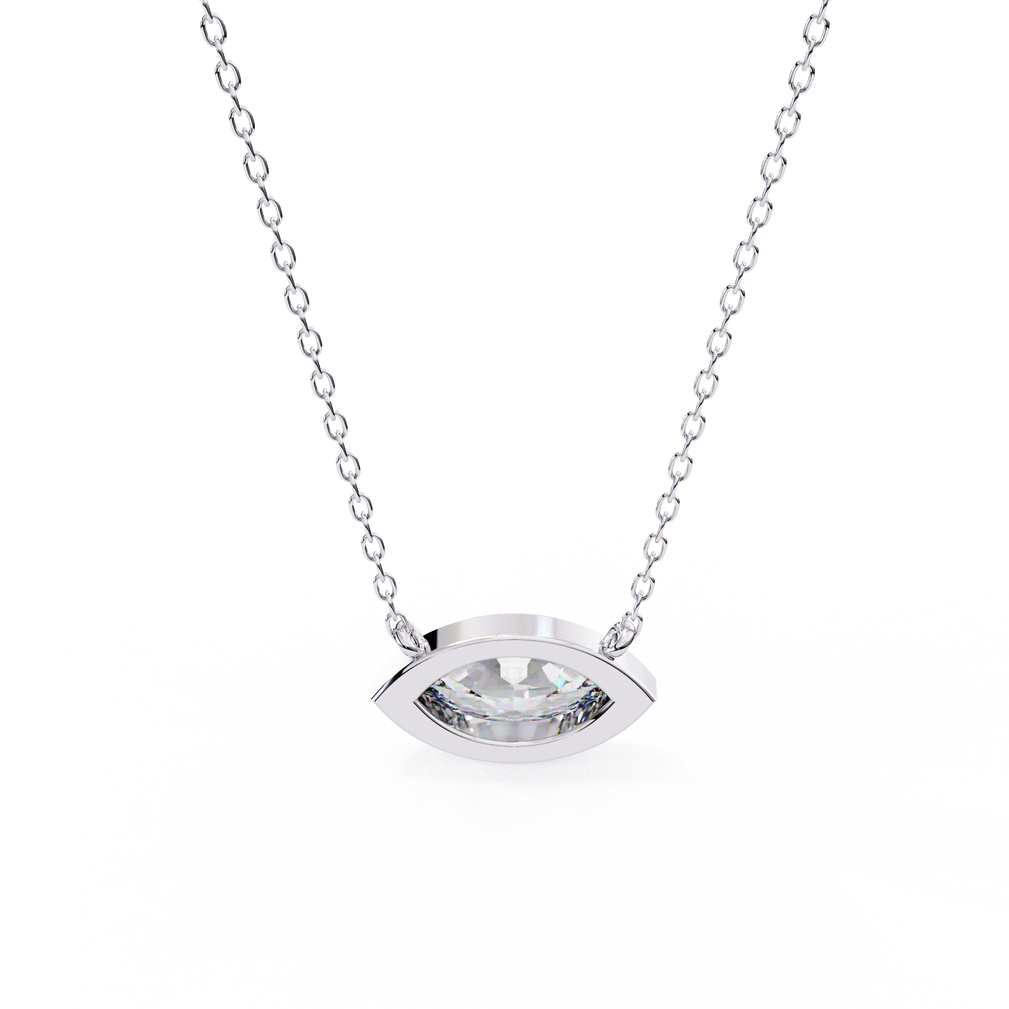 0.68 Carat Marquise Shape Lab-Grown Diamond Pendant Necklace – E Color VS1 Clarity