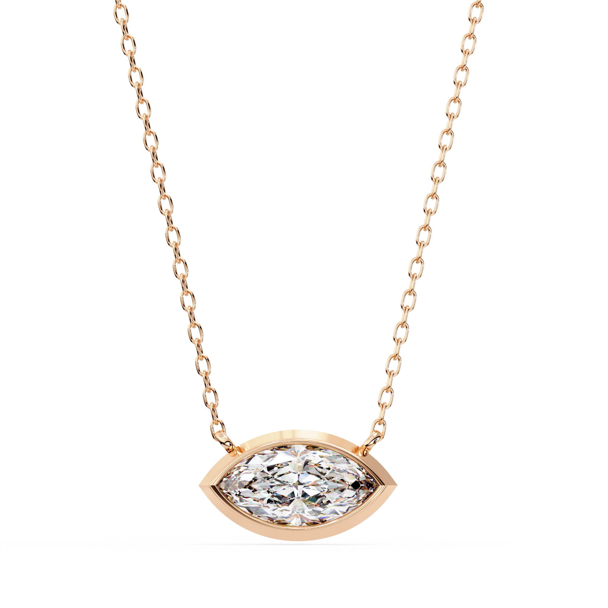 0.68 Carat Marquise Shape Lab-Grown Diamond Pendant Necklace – E Color VS1 Clarity