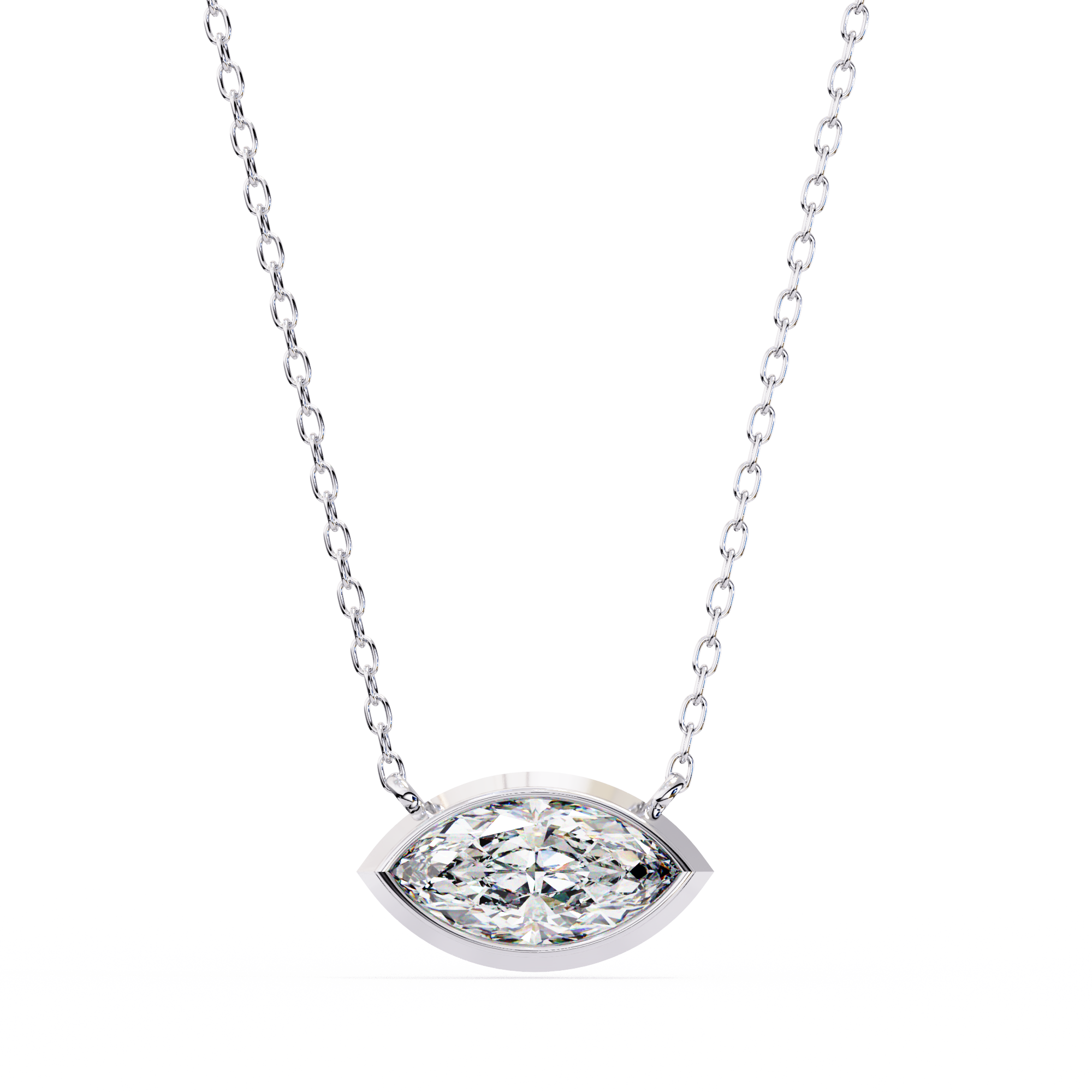 0.68 Carat Marquise Shape Lab-Grown Diamond Pendant Necklace – E Color VS1 Clarity