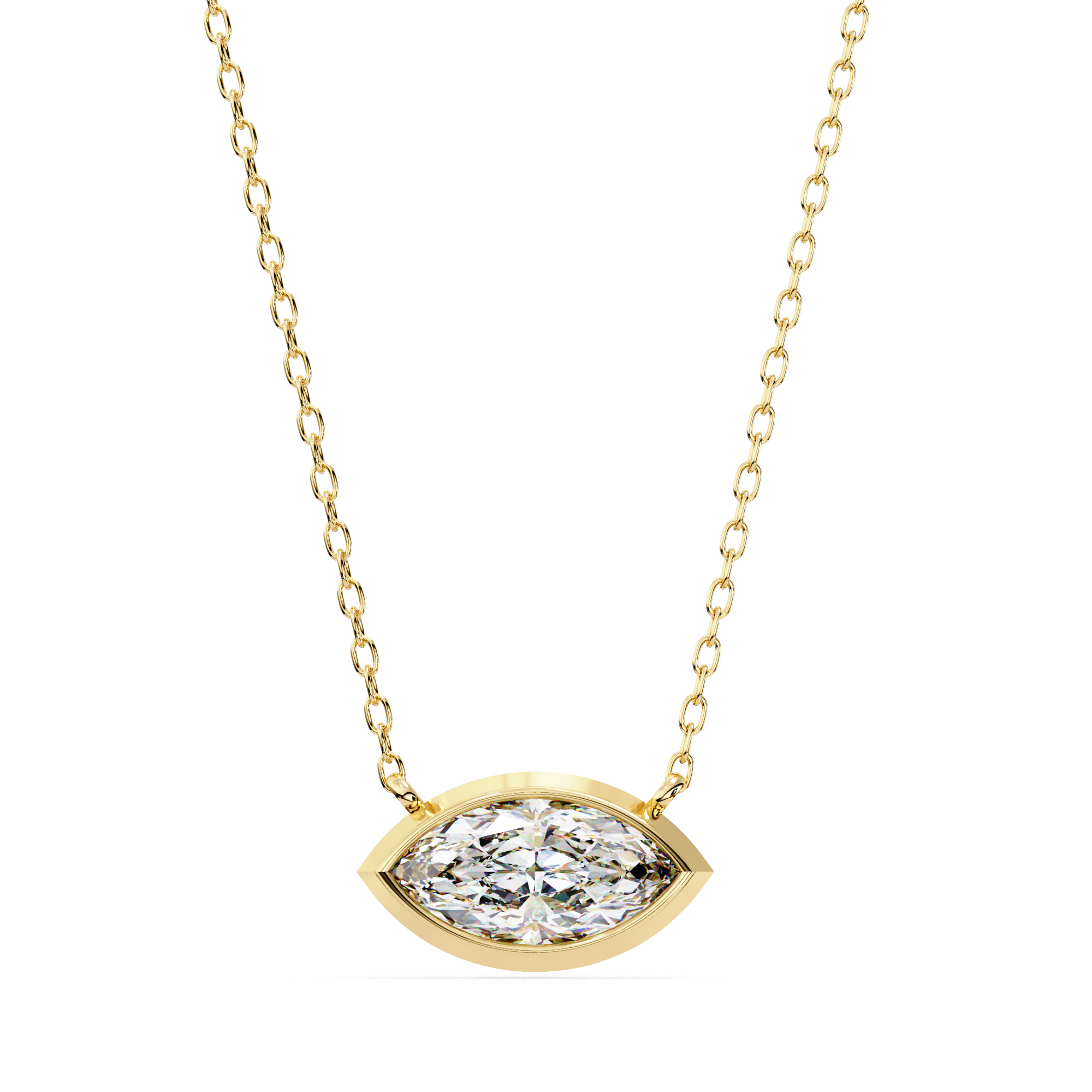 0.68 Carat Marquise Shape Lab-Grown Diamond Pendant Necklace – E Color VS1 Clarity