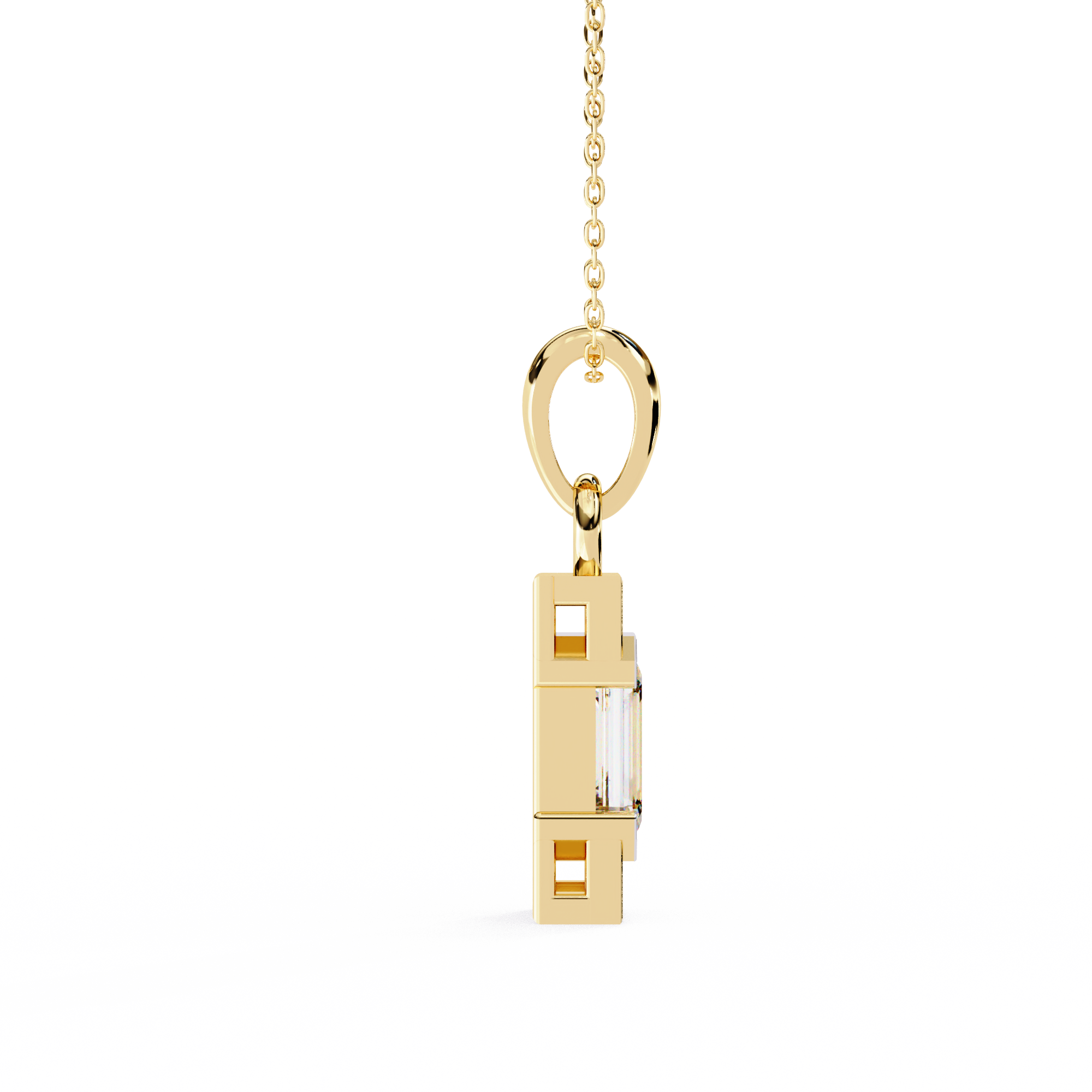 1.05ct Lab-Grown Diamond Pendant Necklace – Emerald & Round EF/VS Brilliance