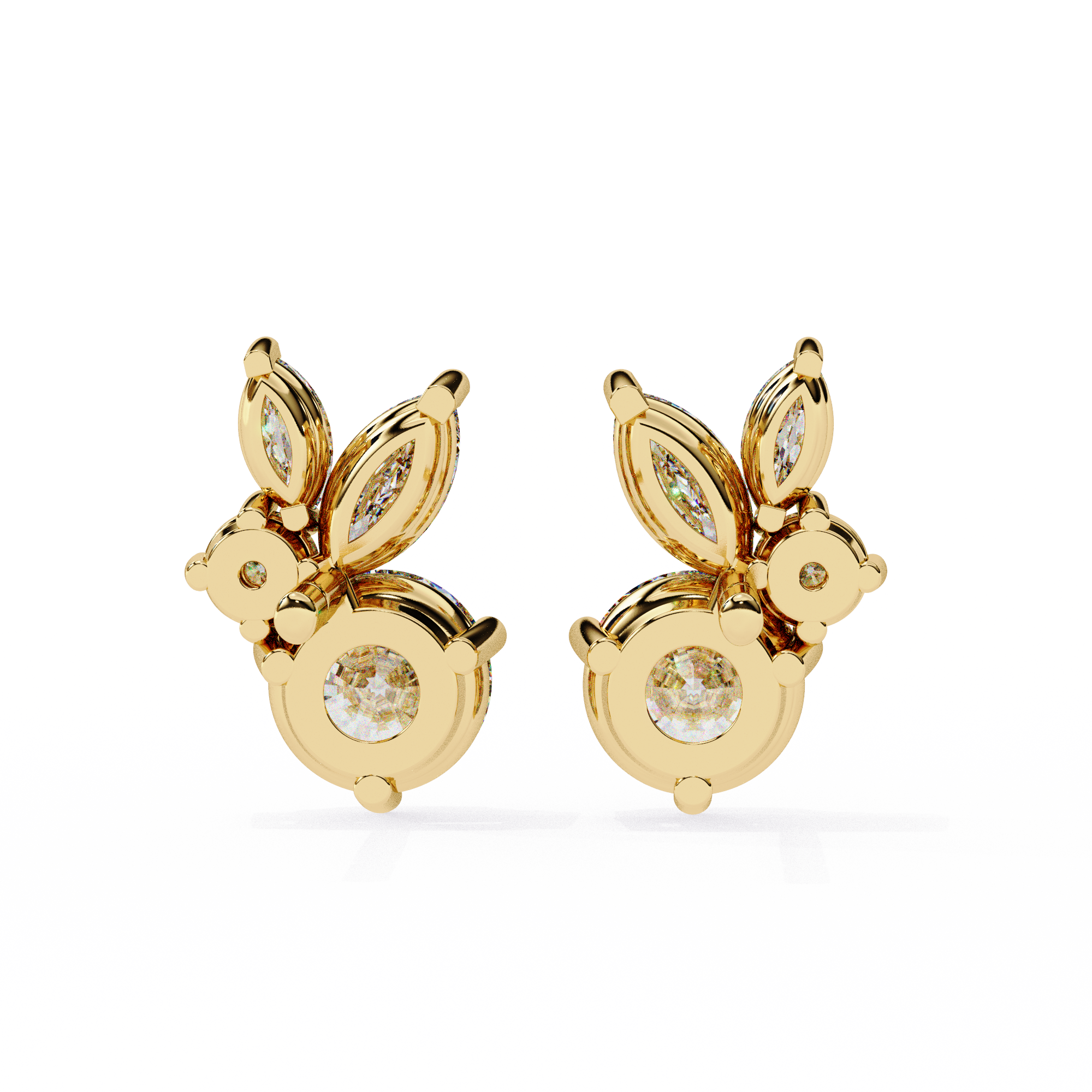 The Duo Signature — 1.43 Carat Round and Marquise Lab Grown Diamond Studs