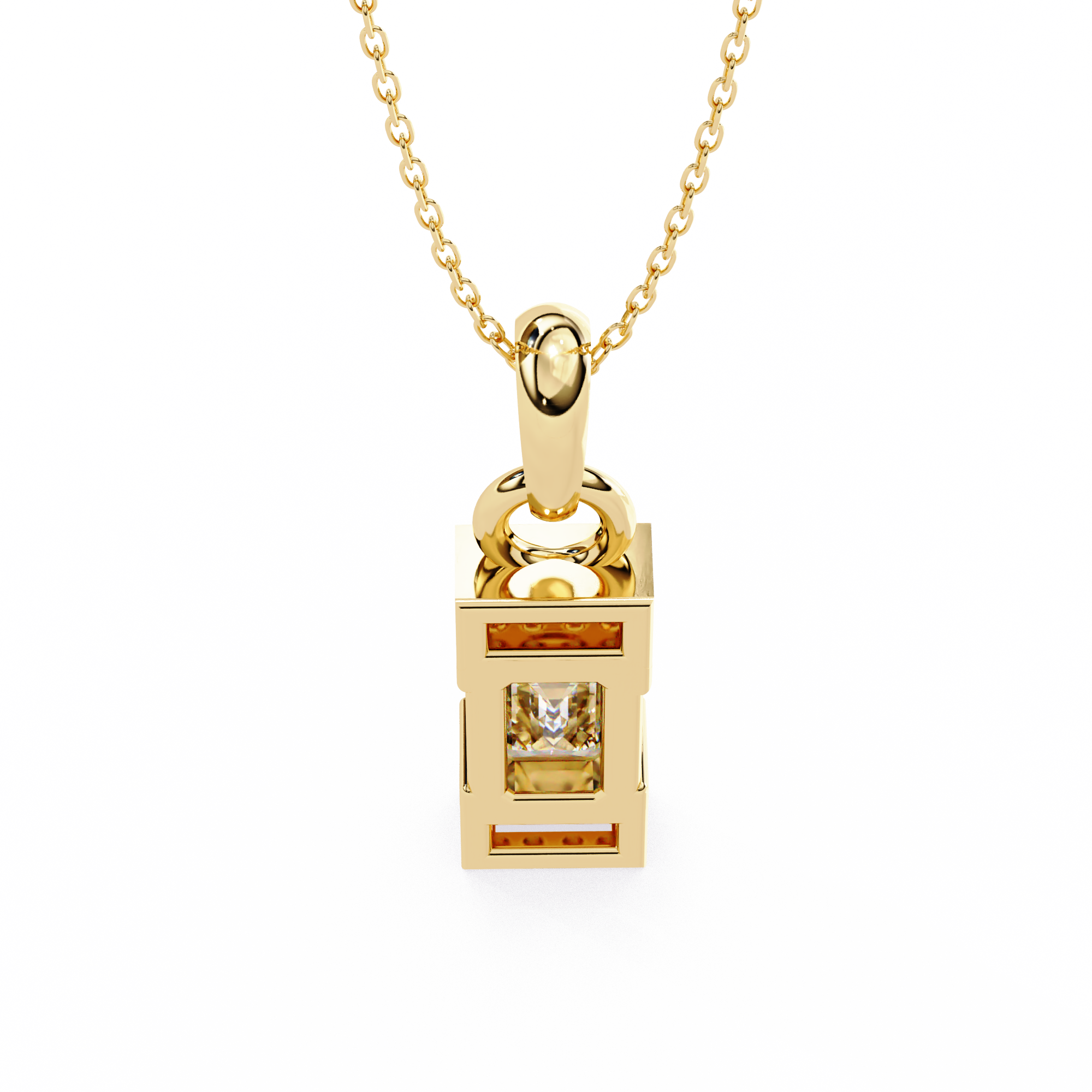 1.05ct Lab-Grown Diamond Pendant Necklace – Emerald & Round EF/VS Brilliance