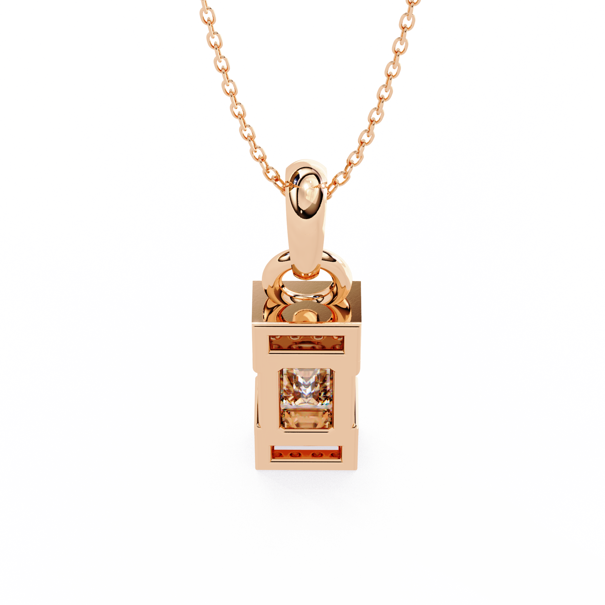 1.05ct Lab-Grown Diamond Pendant Necklace – Emerald & Round EF/VS Brilliance