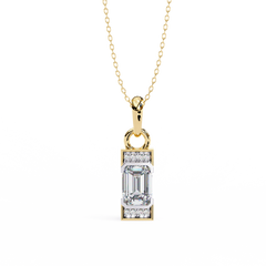 Solitairekart 1.05ct Natural Diamond Elevate Emerald Pendant-H Color, VS1 Clarity