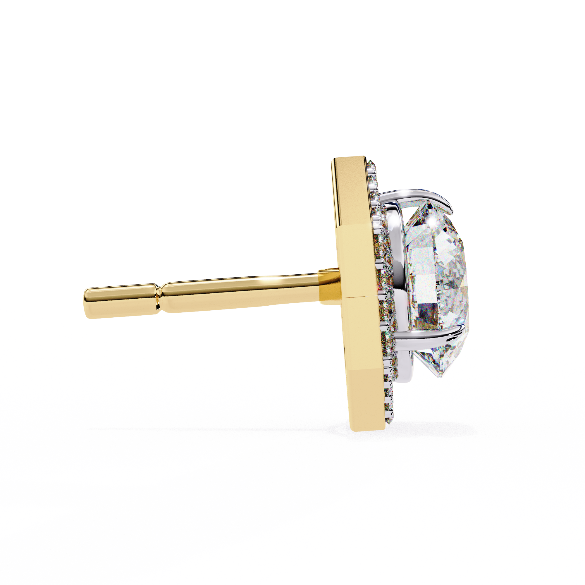 Pure Radiance 2.1 Carat Round Shape Halo Lab Grown Diamond Stud Earrings