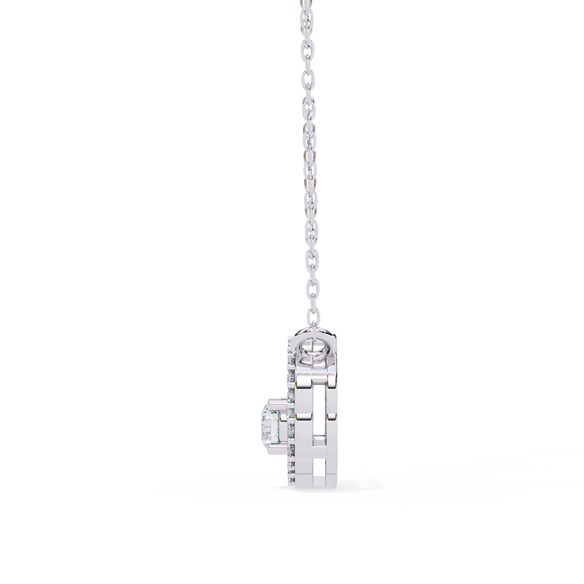 Elegant 0.31ct EF/VS Round Shape Lab-Grown Diamond Halo Pendant Necklace