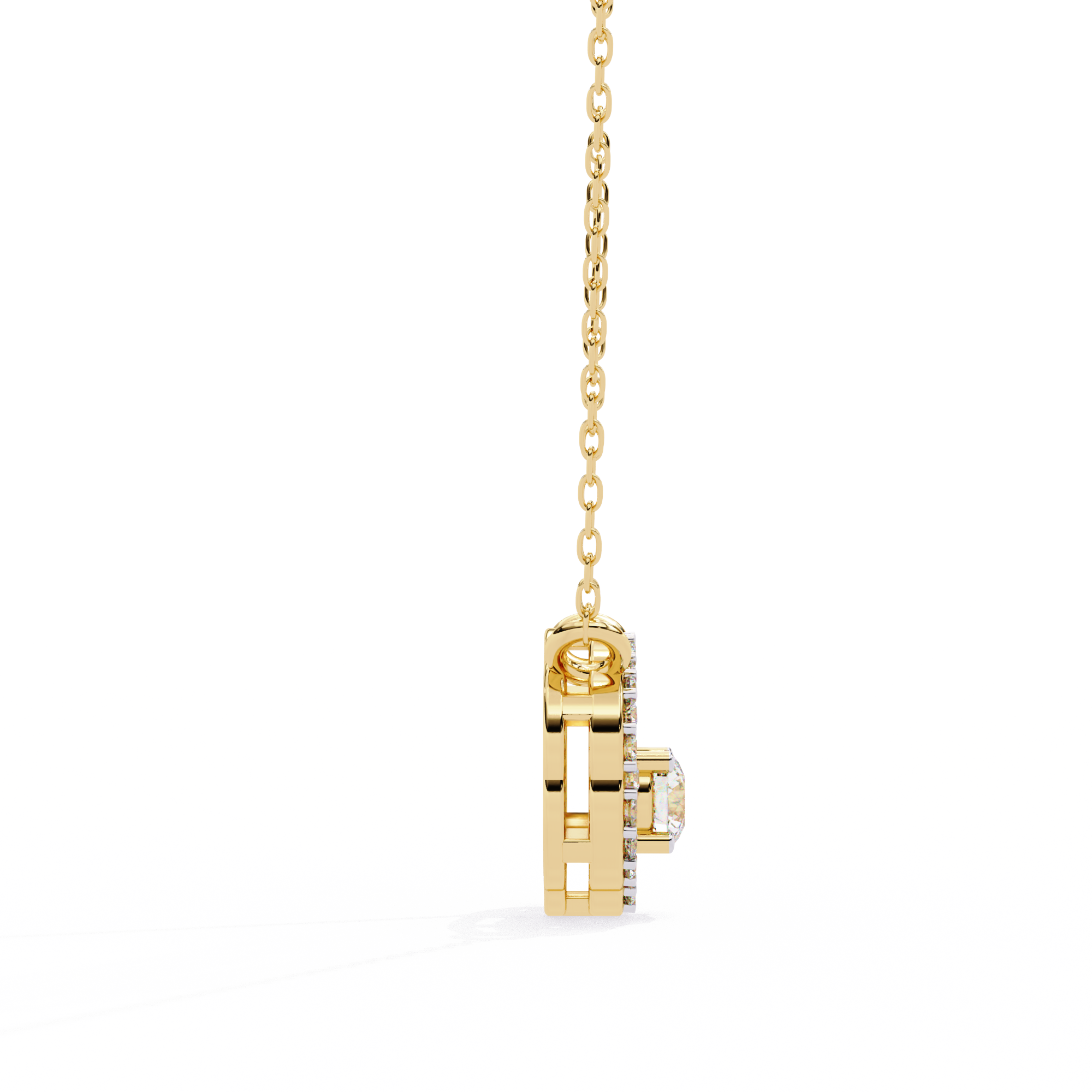 Elegant 0.31ct EF/VS Round Shape Lab-Grown Diamond Halo Pendant Necklace