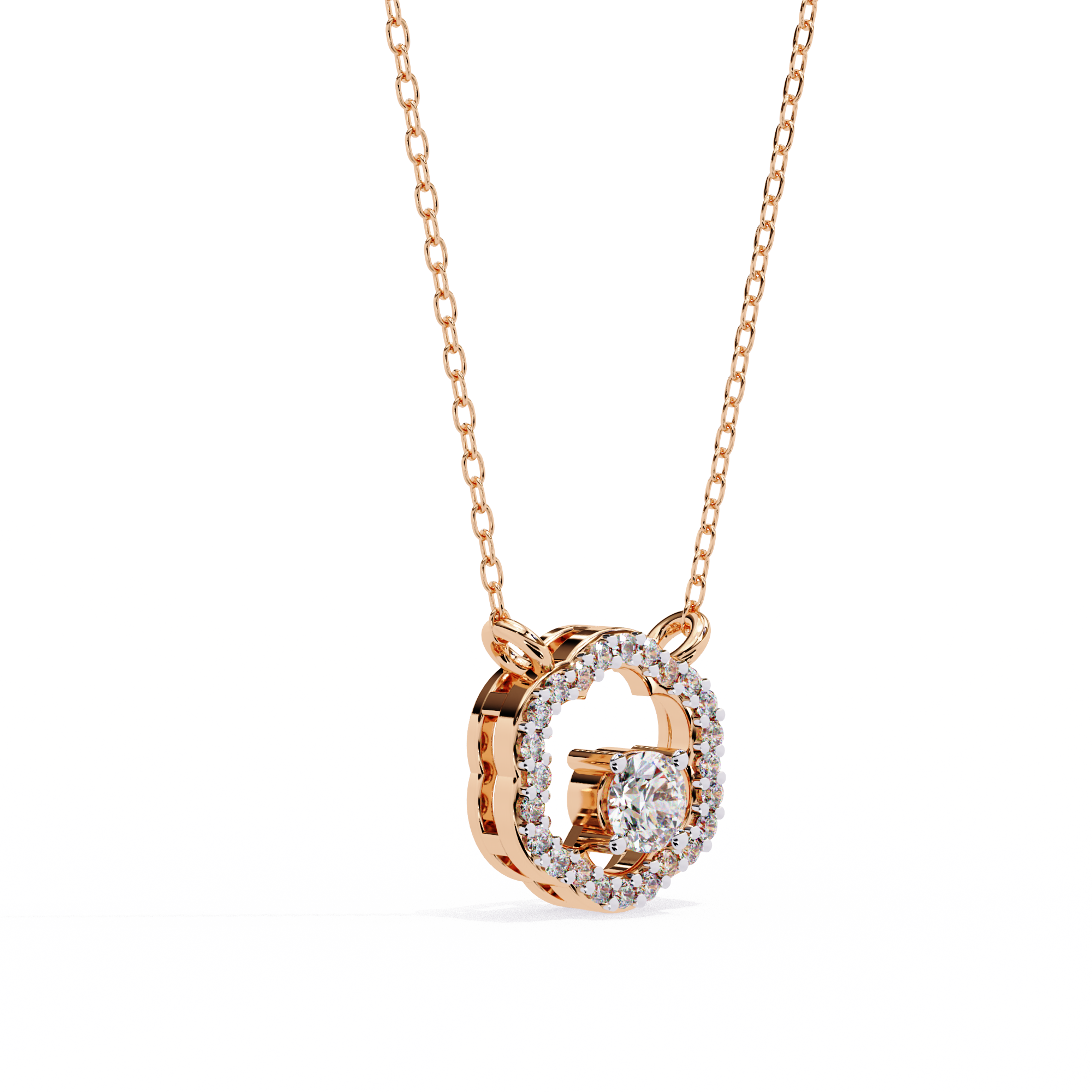 Elegant 0.31ct EF/VS Round Shape Lab-Grown Diamond Halo Pendant Necklace