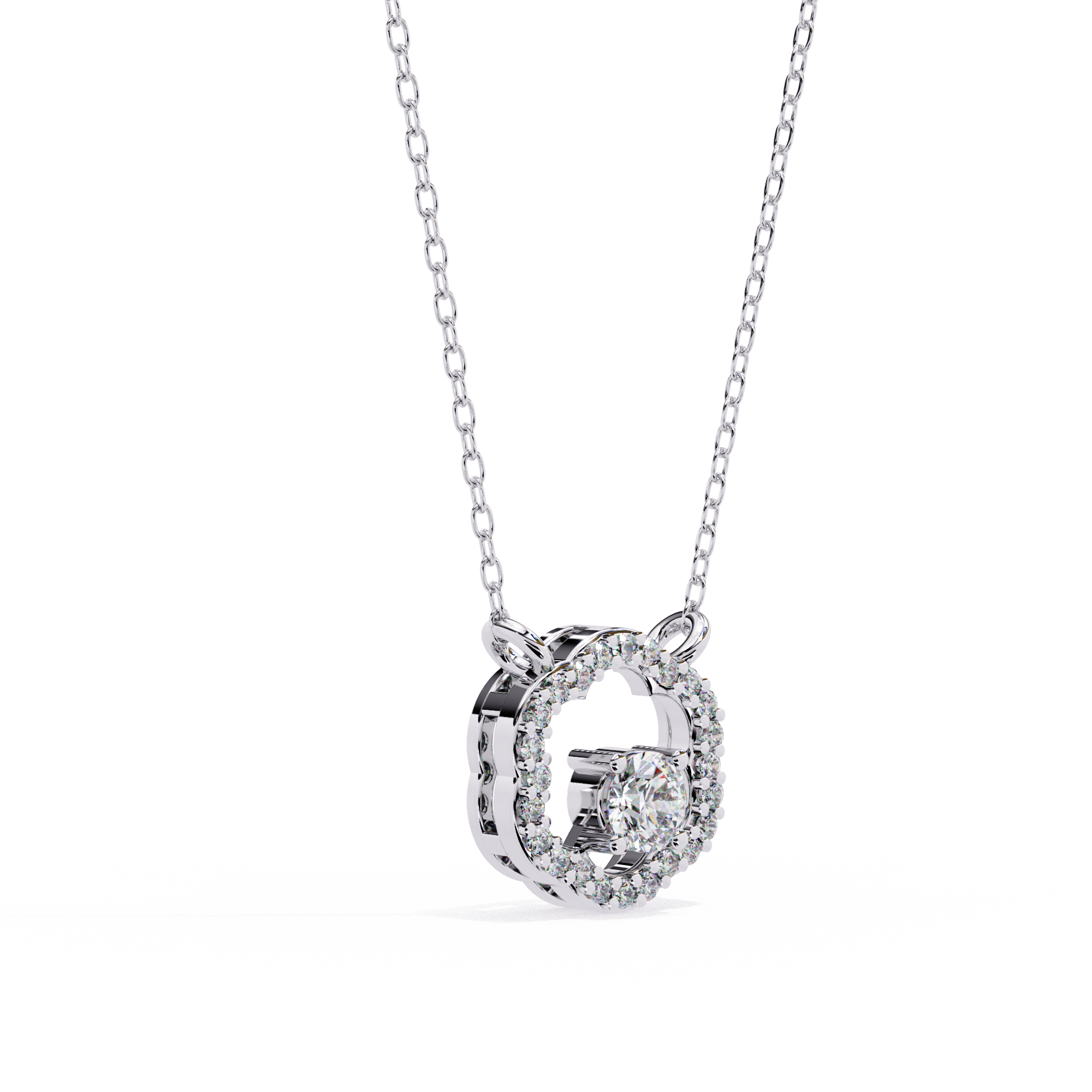 Solitairekart 0.31ct Natural Diamond Bloom Halo Pendant-HI Color, VS-SI Clarity