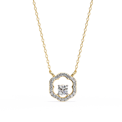 Solitairekart 0.31ct Natural Diamond Bloom Halo Pendant-HI Color, VS-SI Clarity