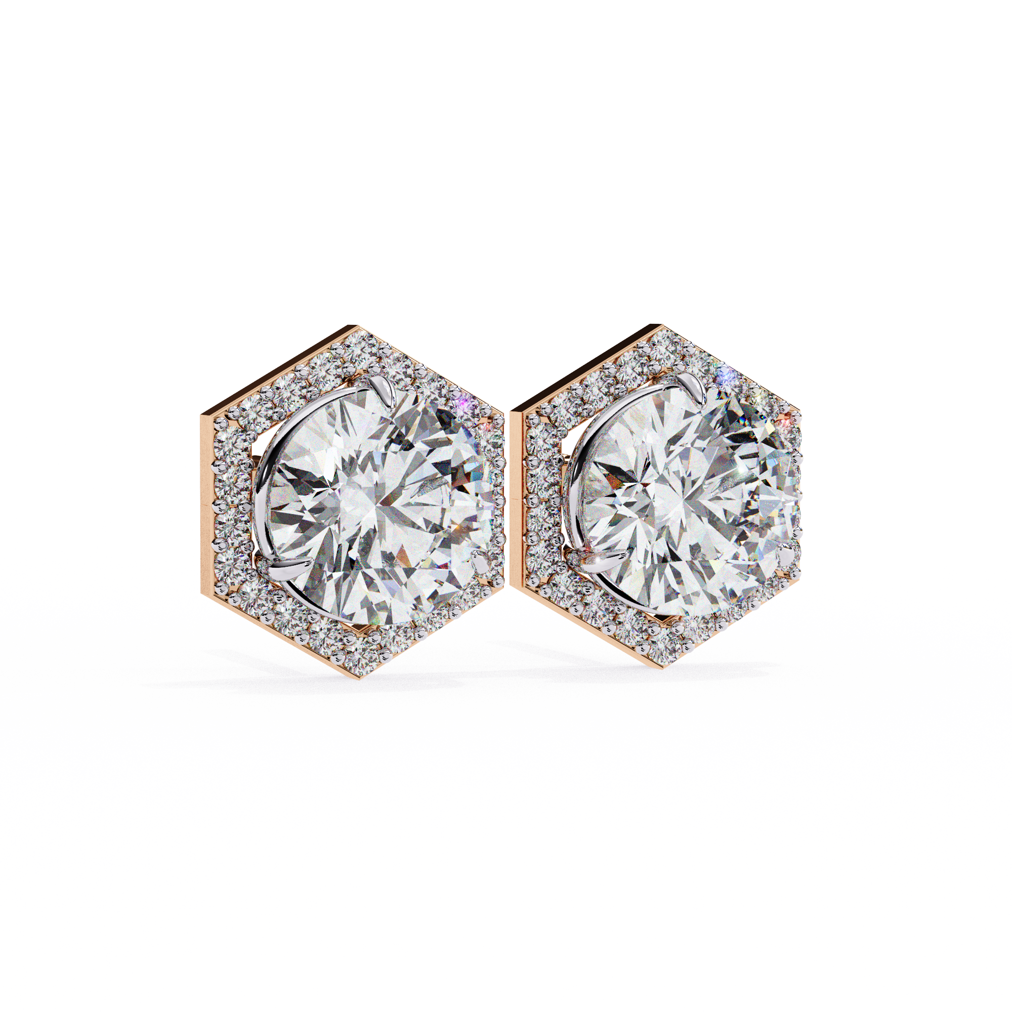 Pure Radiance 2.1 Carat Round Shape Halo Lab Grown Diamond Stud Earrings