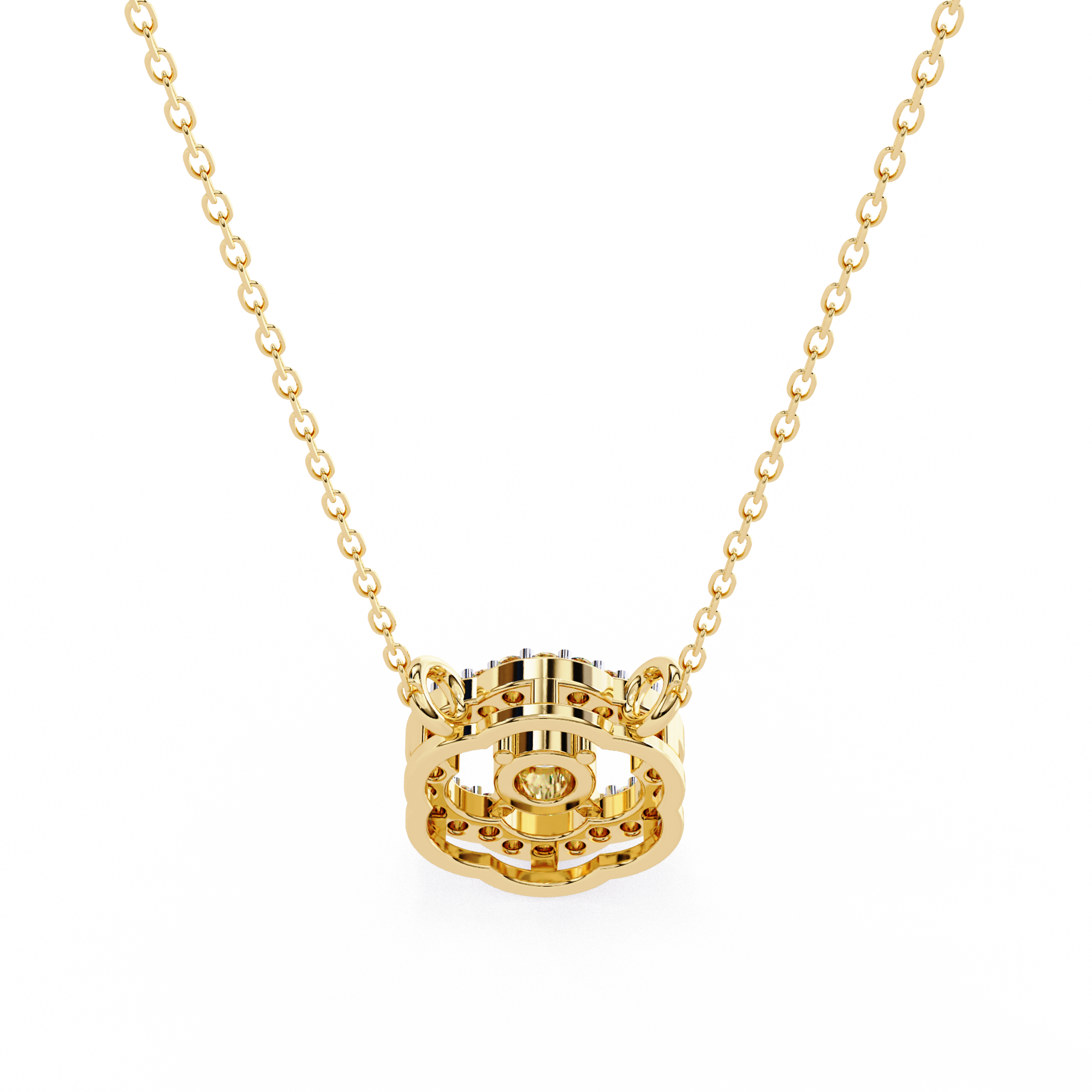 Elegant 0.31ct EF/VS Round Shape Lab-Grown Diamond Halo Pendant Necklace